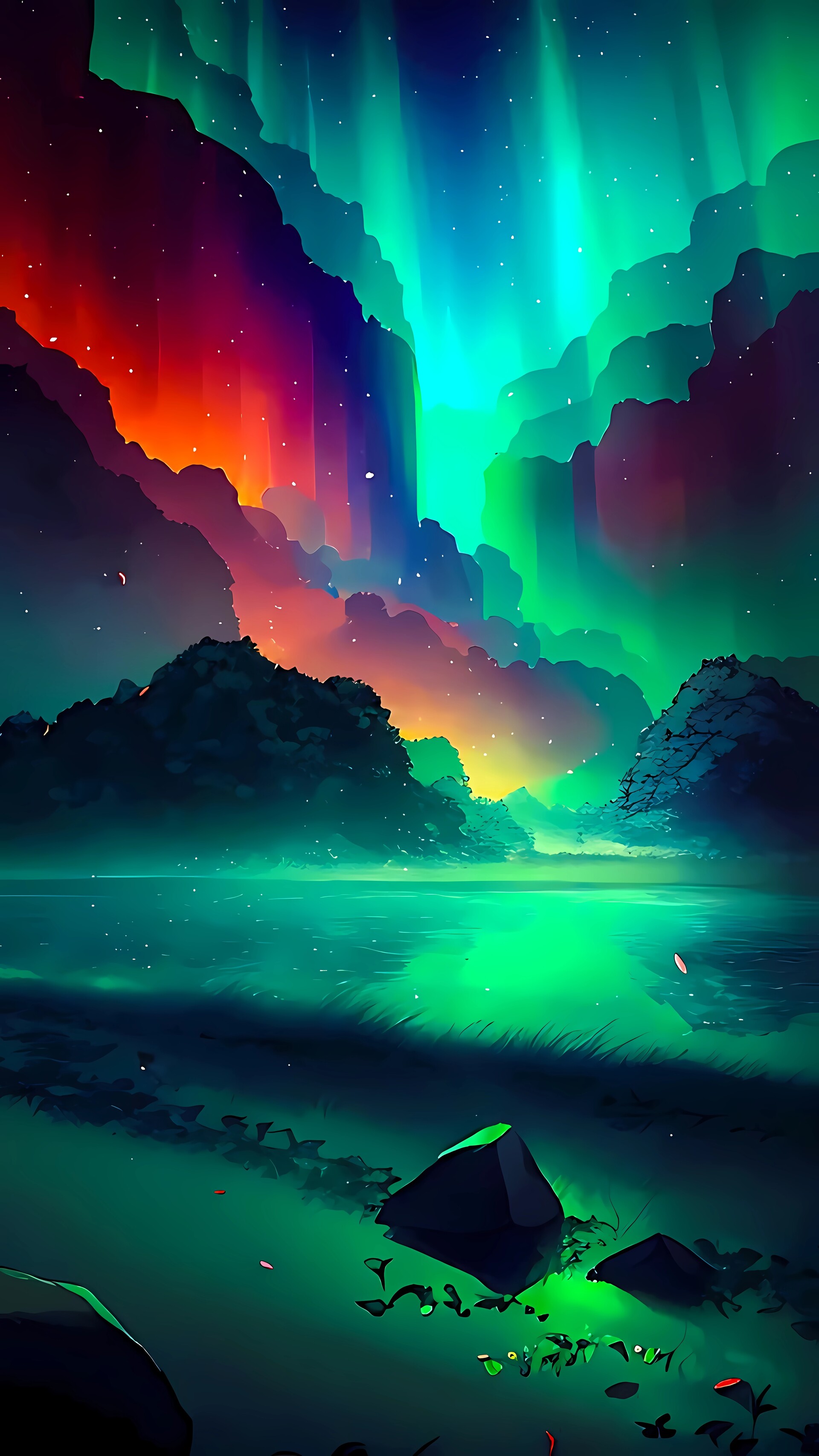 2D Aurora Wallpaper with 4K Resolution