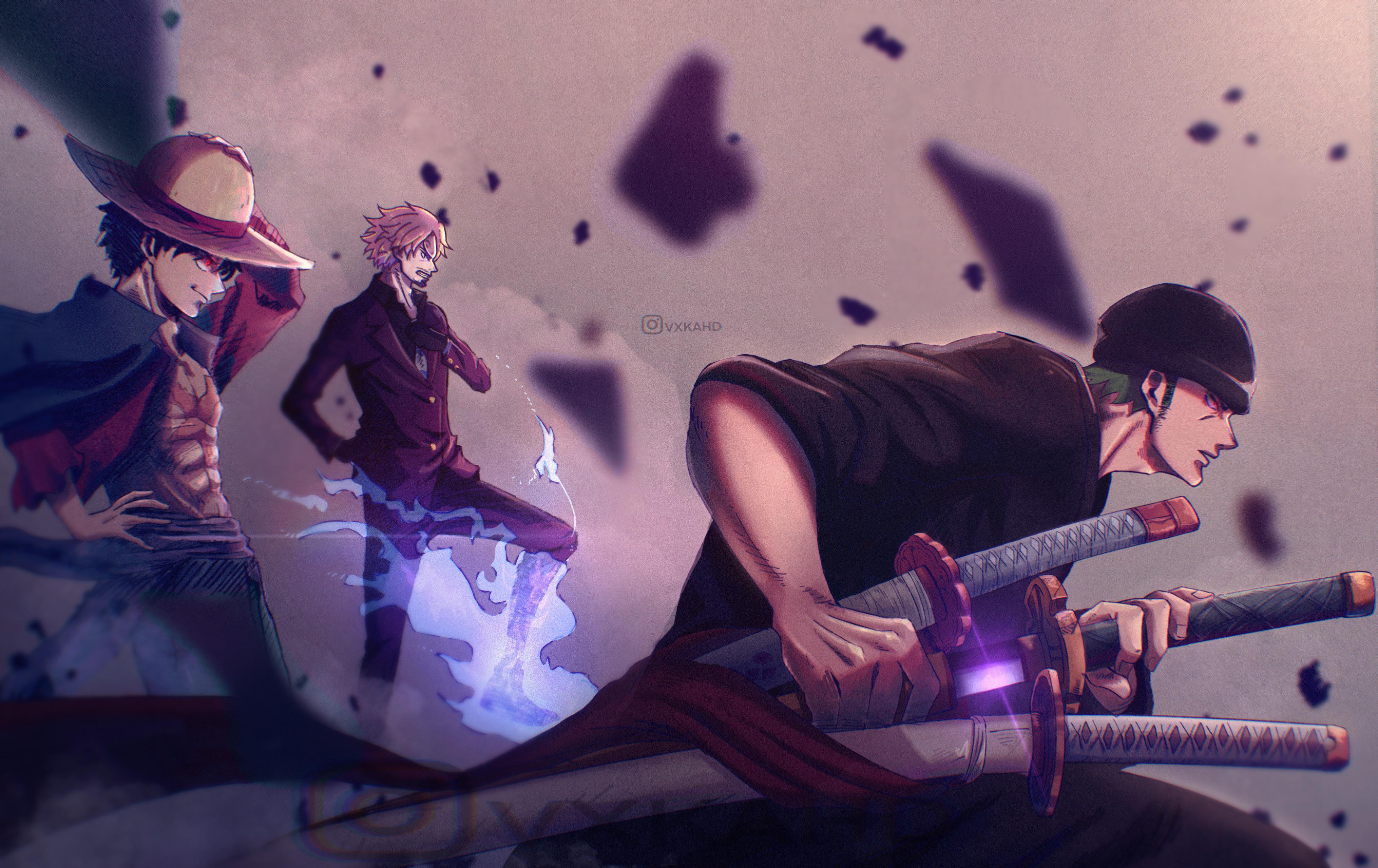 OC) monster trio, many asked to add sanji and i did, whats your thought about it ?