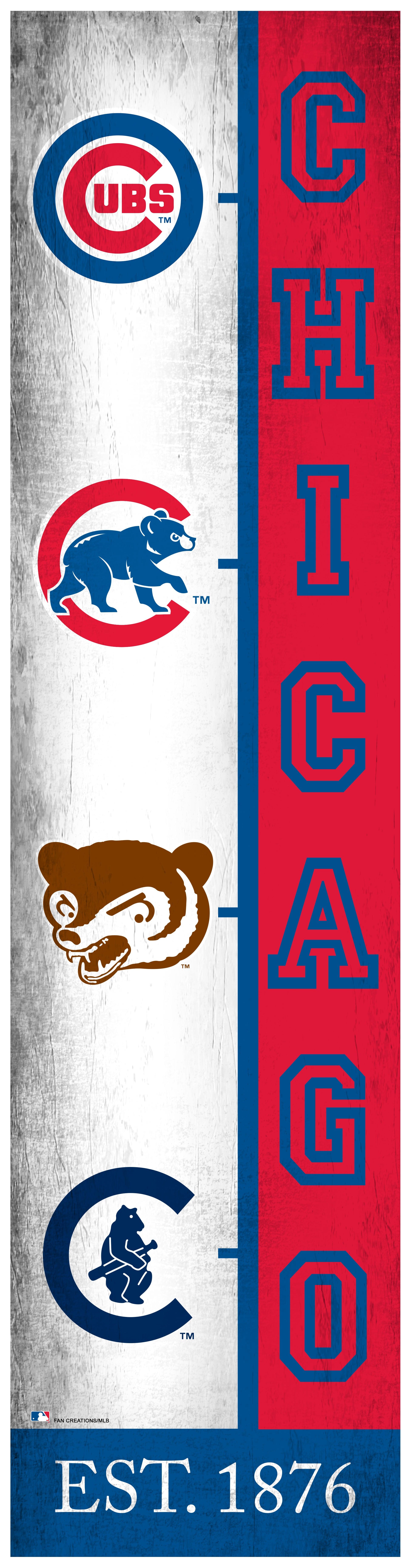 Chicago Cubs Team Logo Progression 6x24