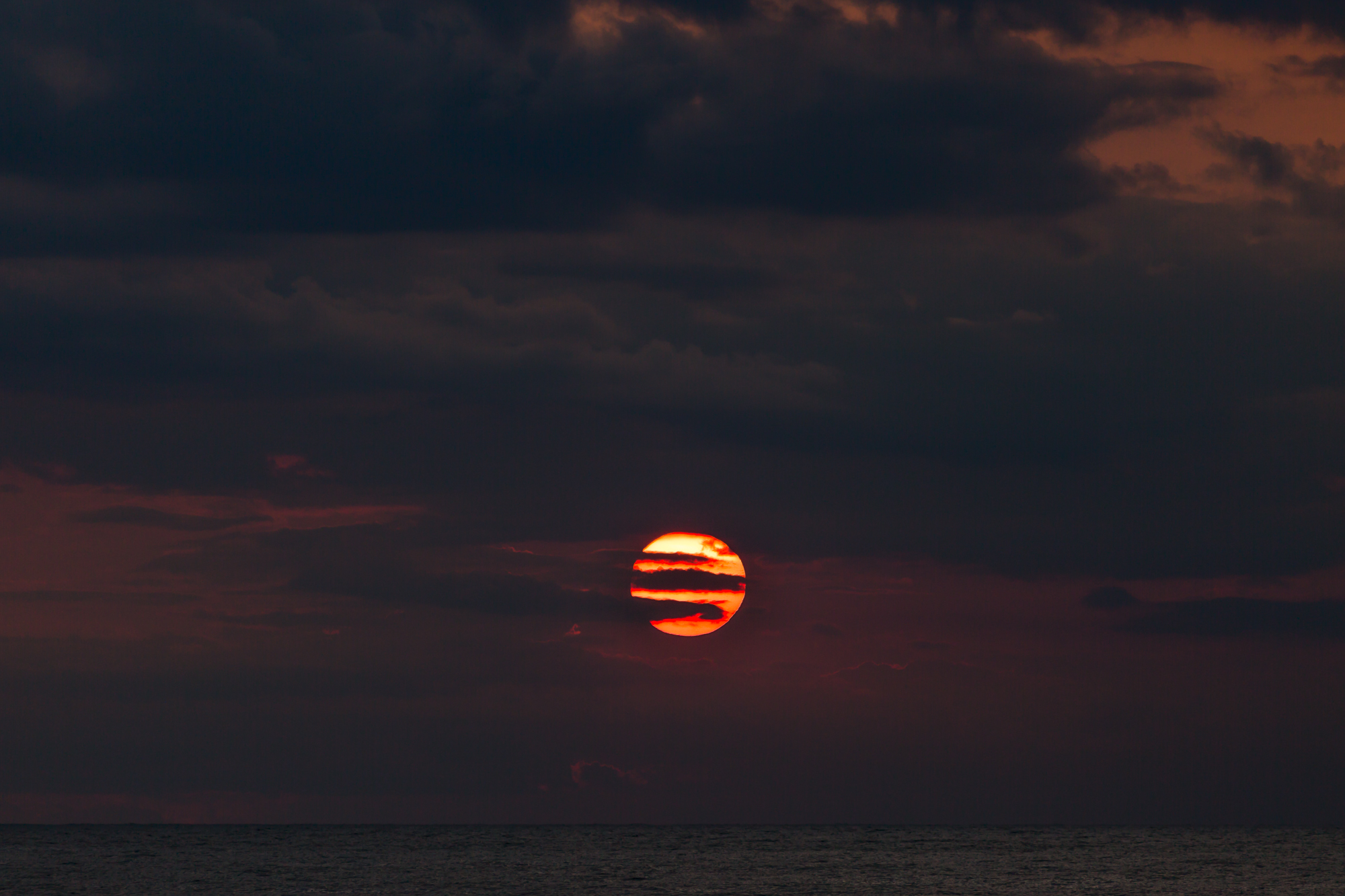 Sunset, and Moonrise Blood Moon
