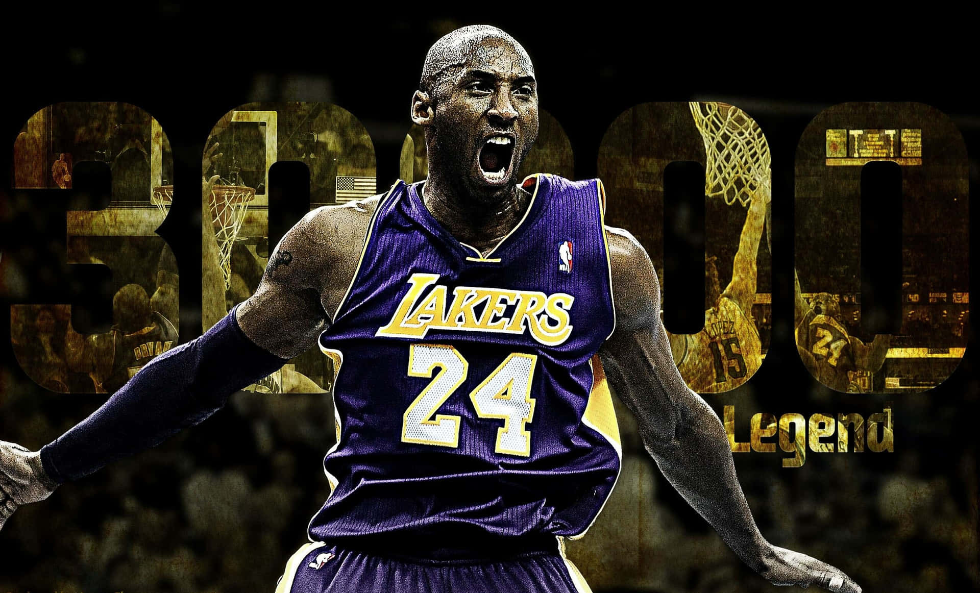 Kobe Bryant with his 24 Logo Wallpaper