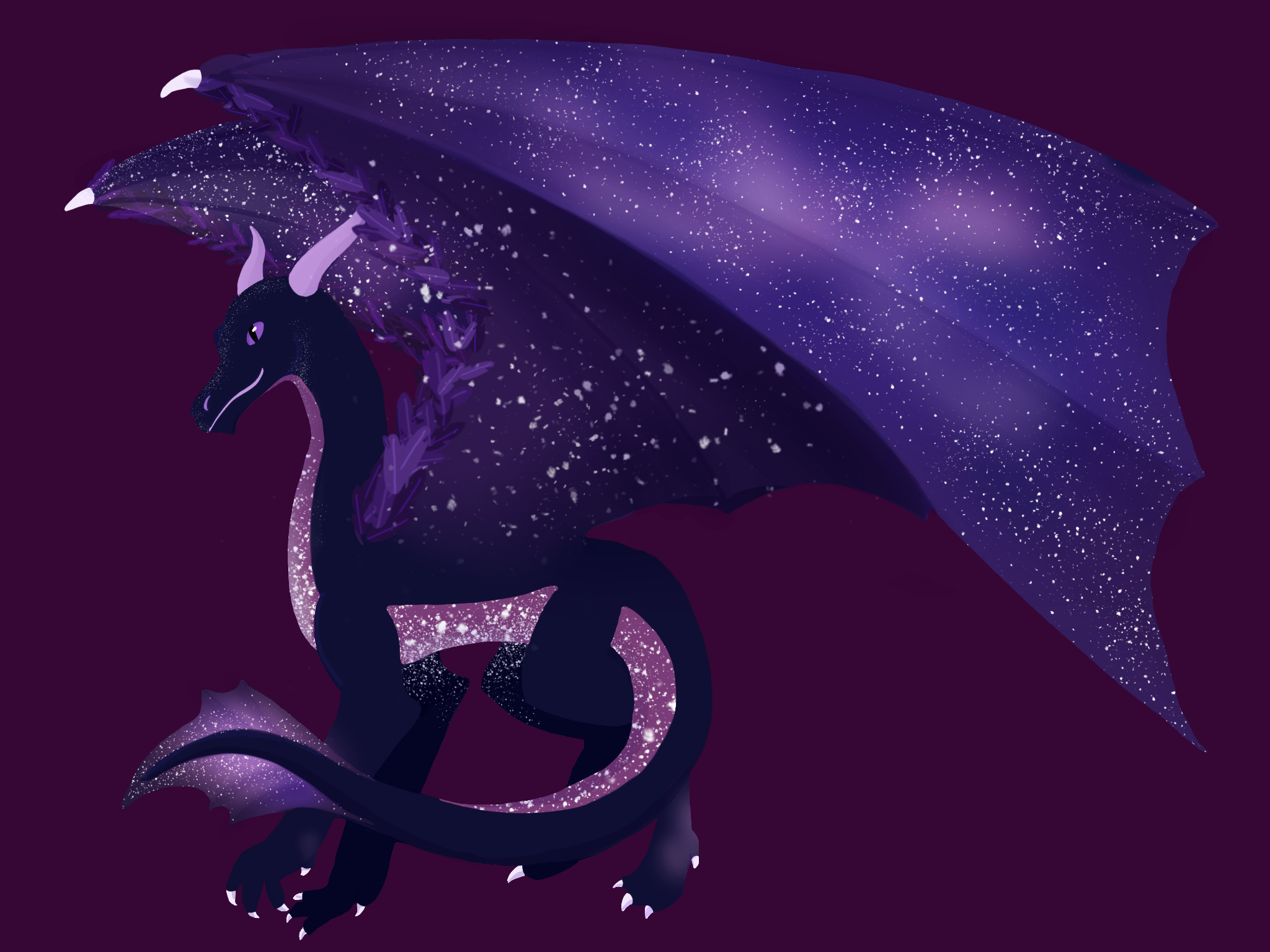 I drew a galaxy dragon.I couldn't