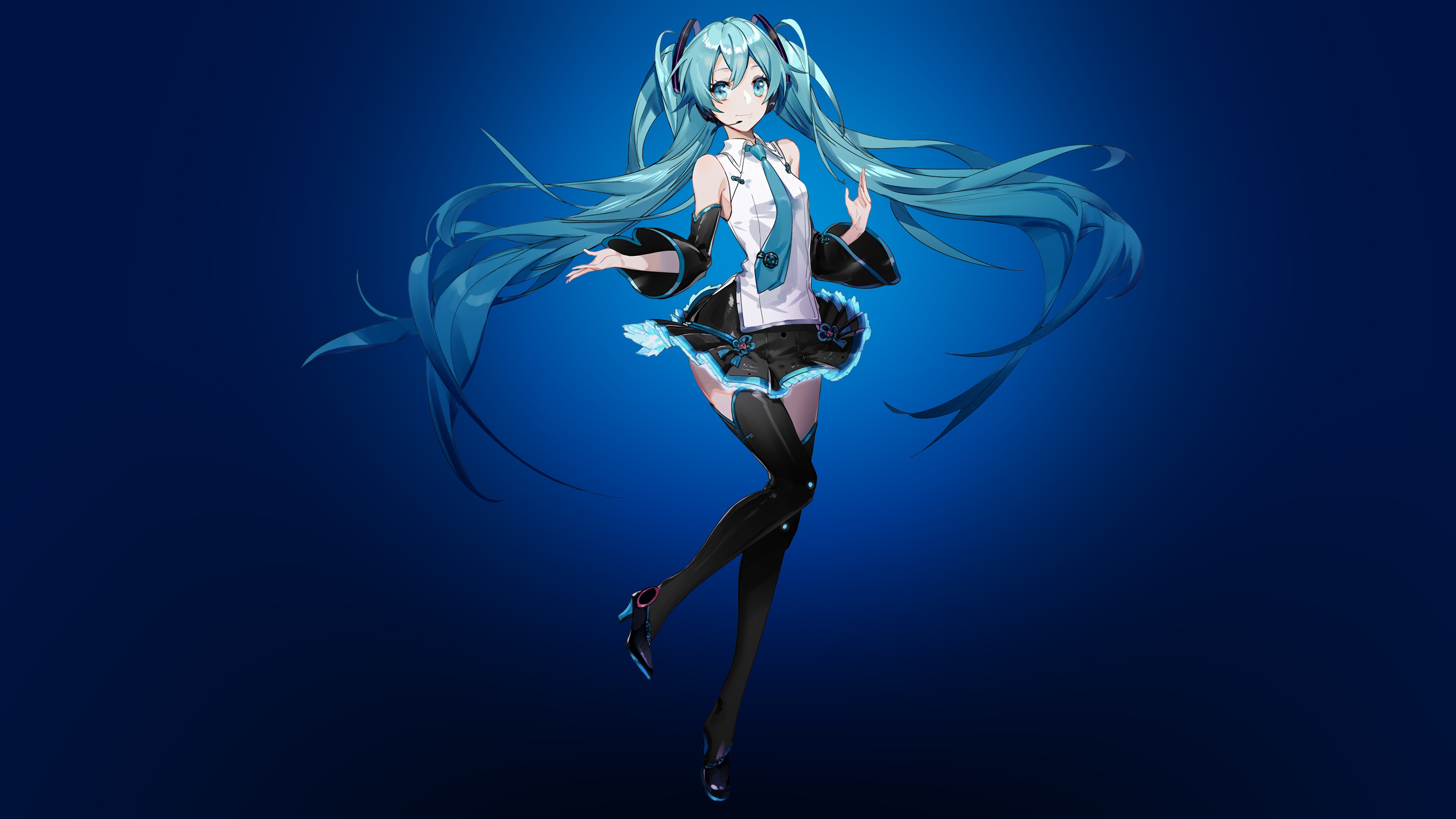 Wallpaper pose, anime, mini skirt