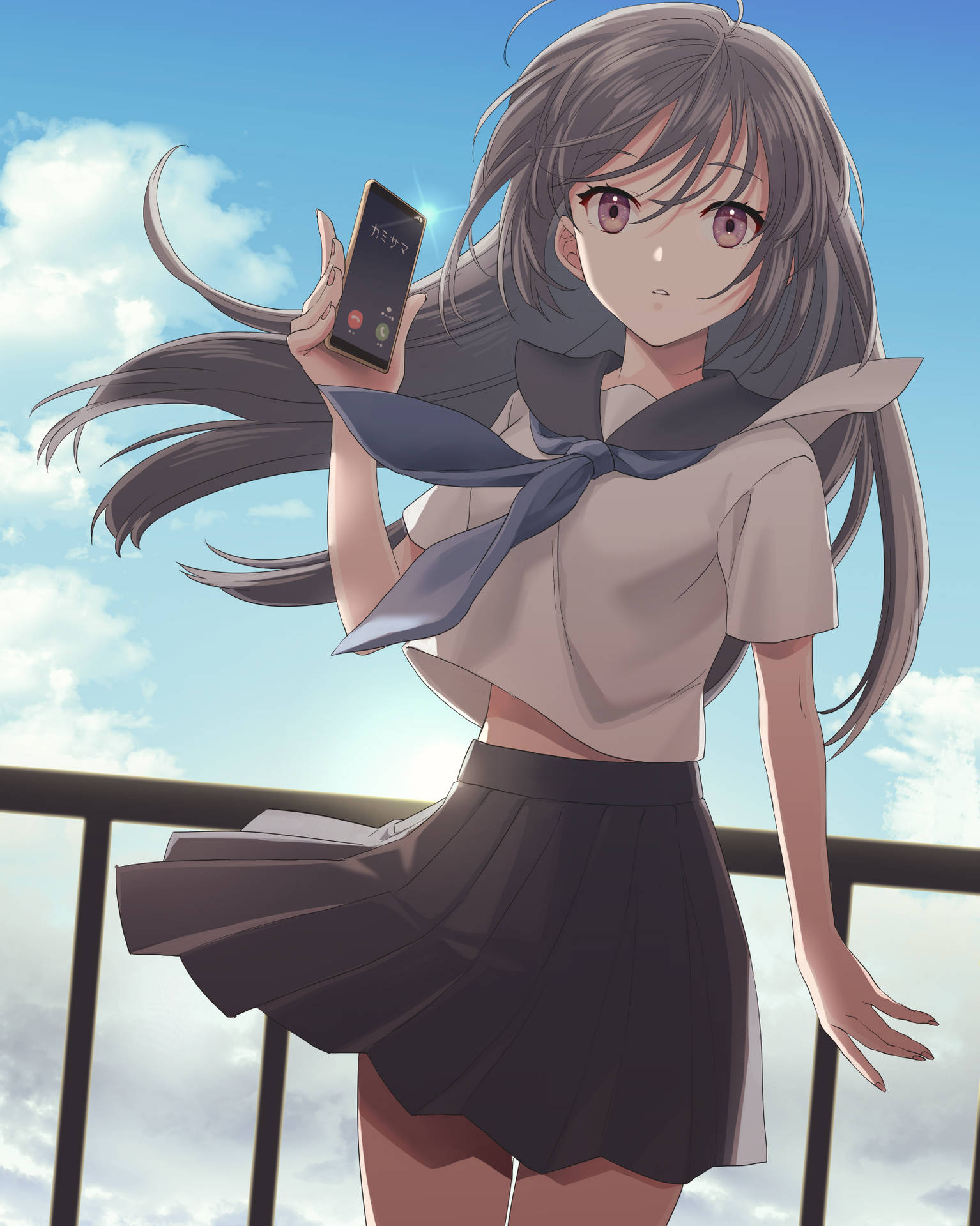 Girl On The Rooftop Anime Phone