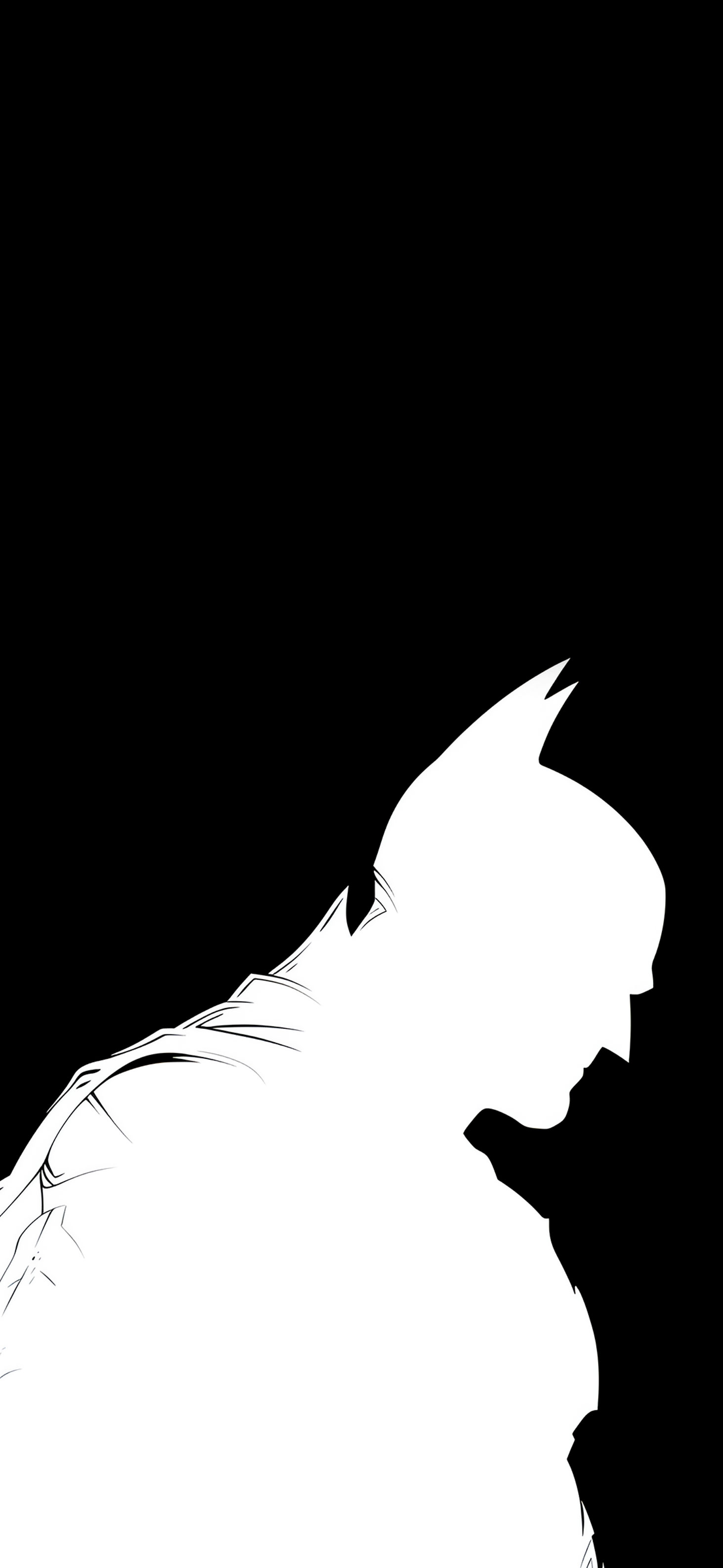 Black Batman Silhouette on White