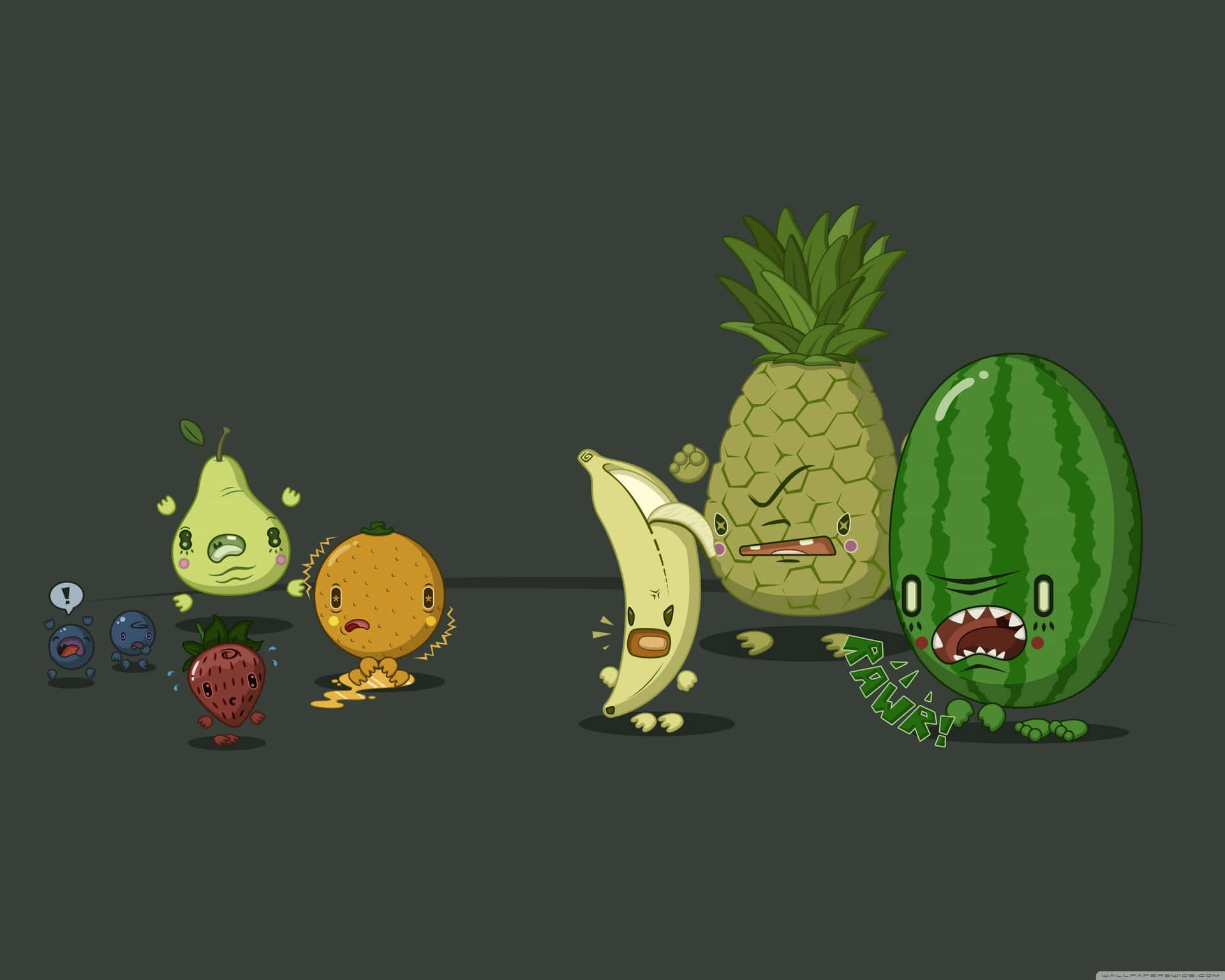 Cartoon Fruit And Vegetables Wallpaper