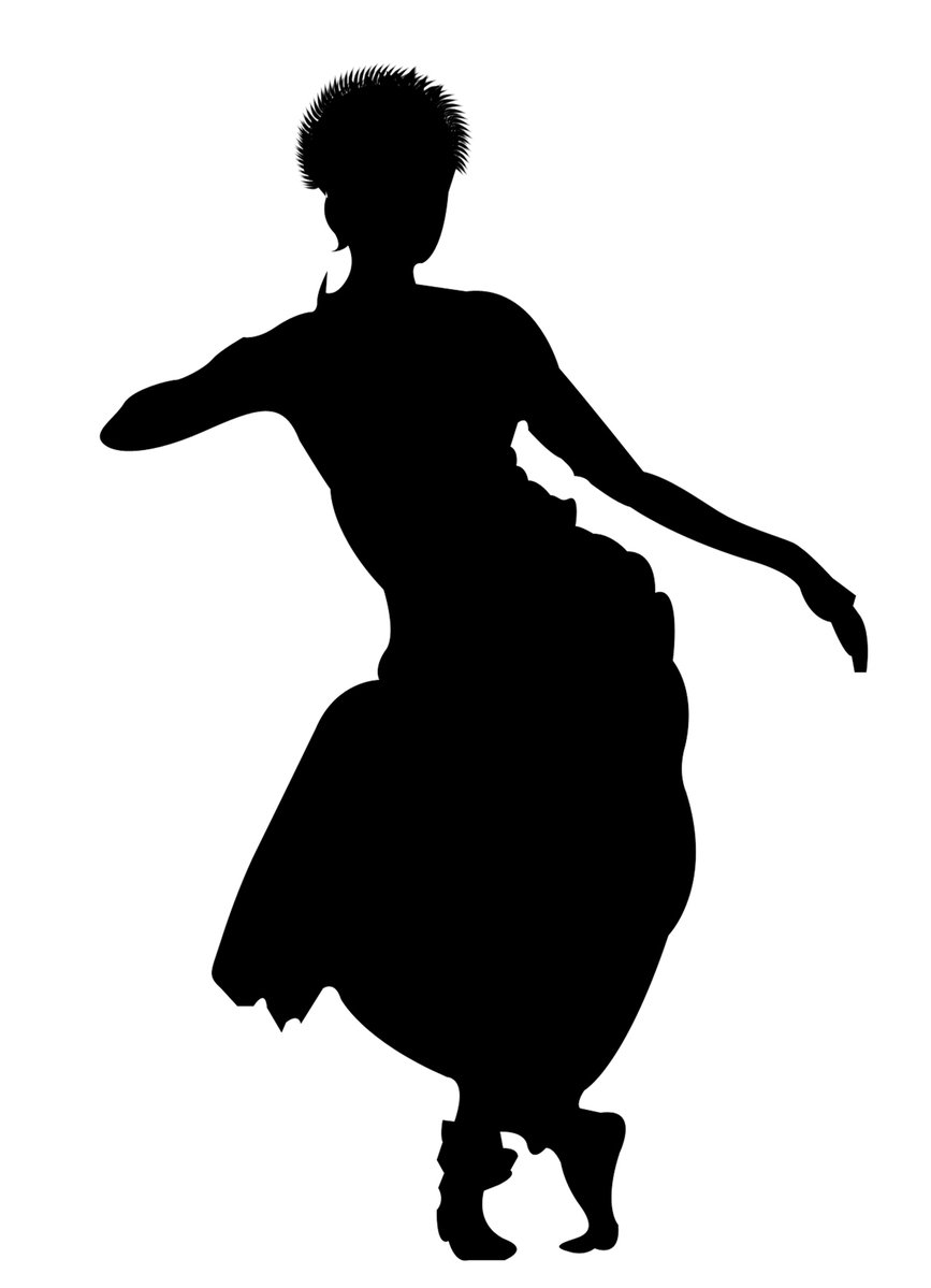Silhouette of a dancer in motion Free