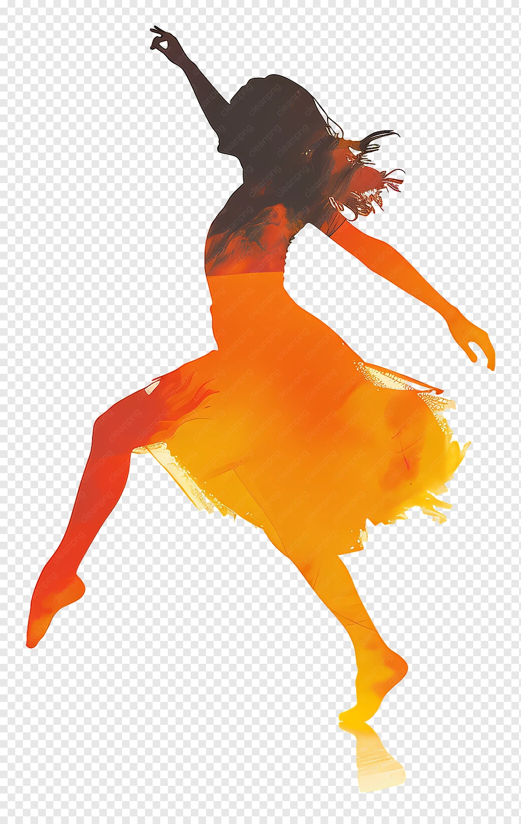Dancer Silhouette with Dynamic Artistic