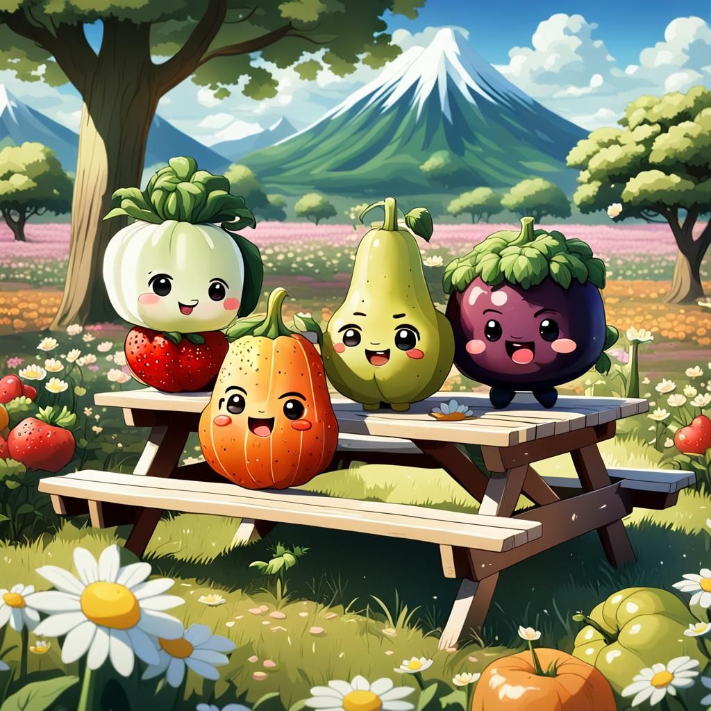 Chibi fruits and vegetables