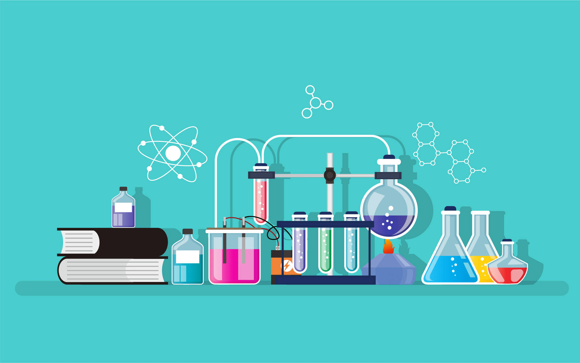 Minimalistic Cyan Chemistry Lab