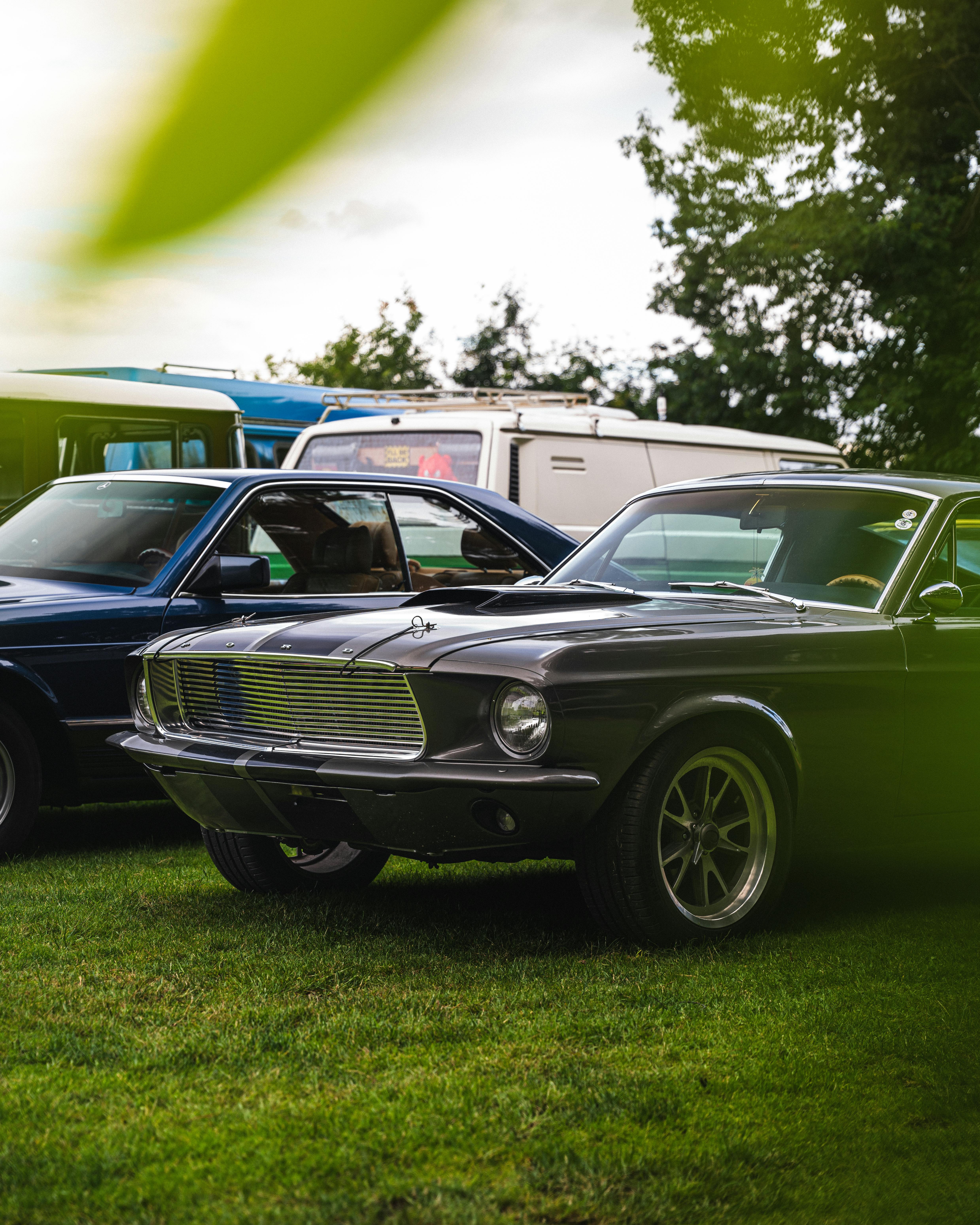 A Parked Vintage Ford Mustang · Free