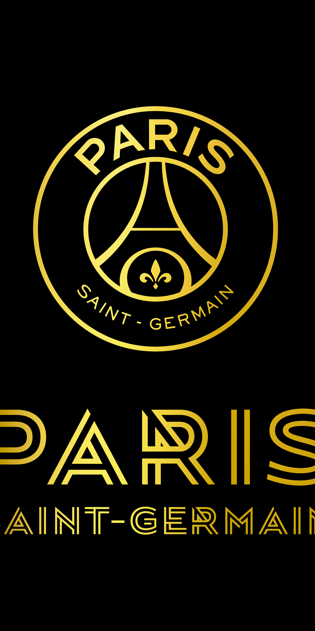 Paris Saint Germain Wallpaper 4K, Black