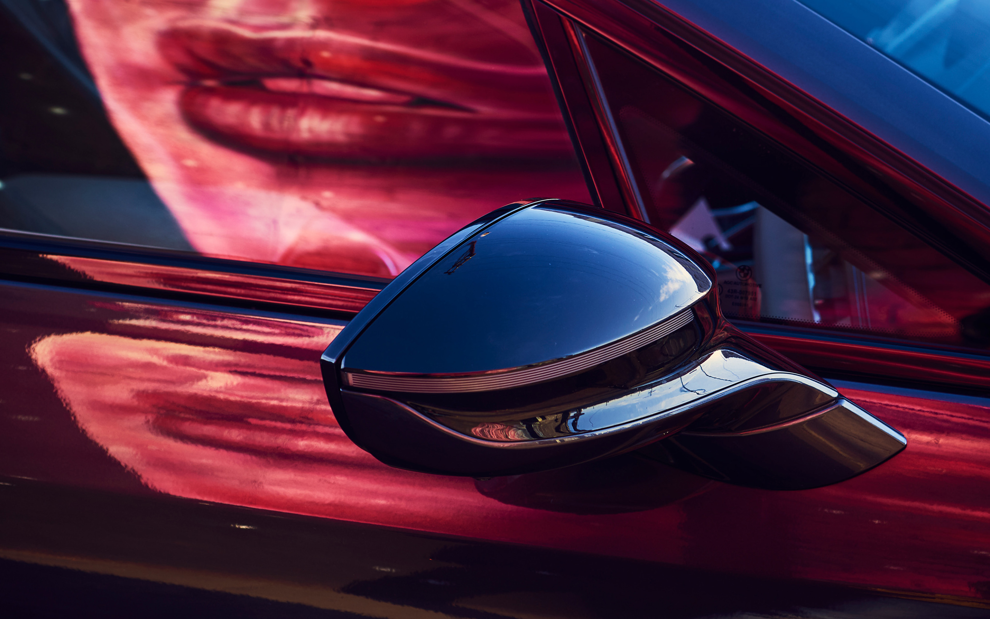 Car Red Blue Side Art