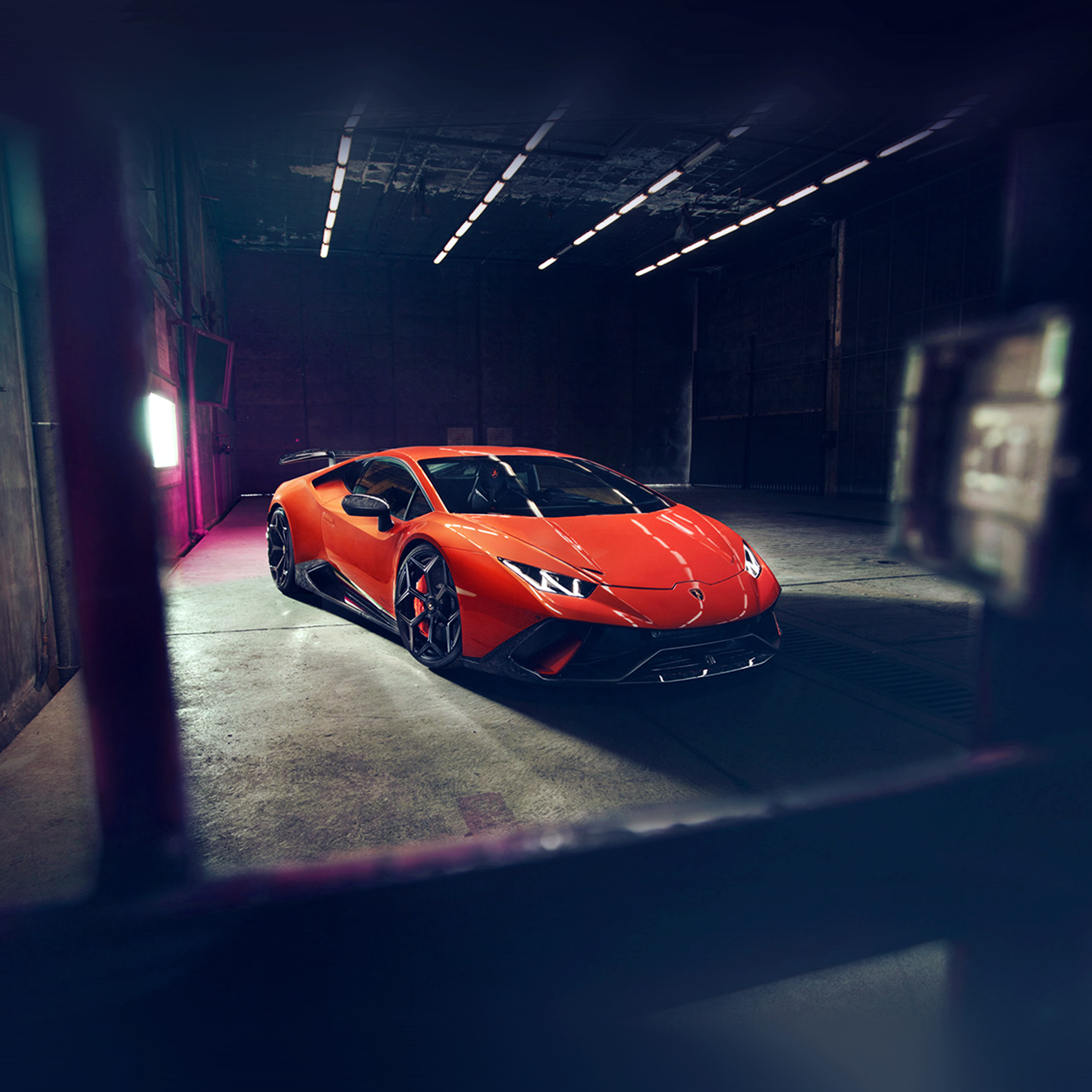 Lamborghini Red Car Garage Art