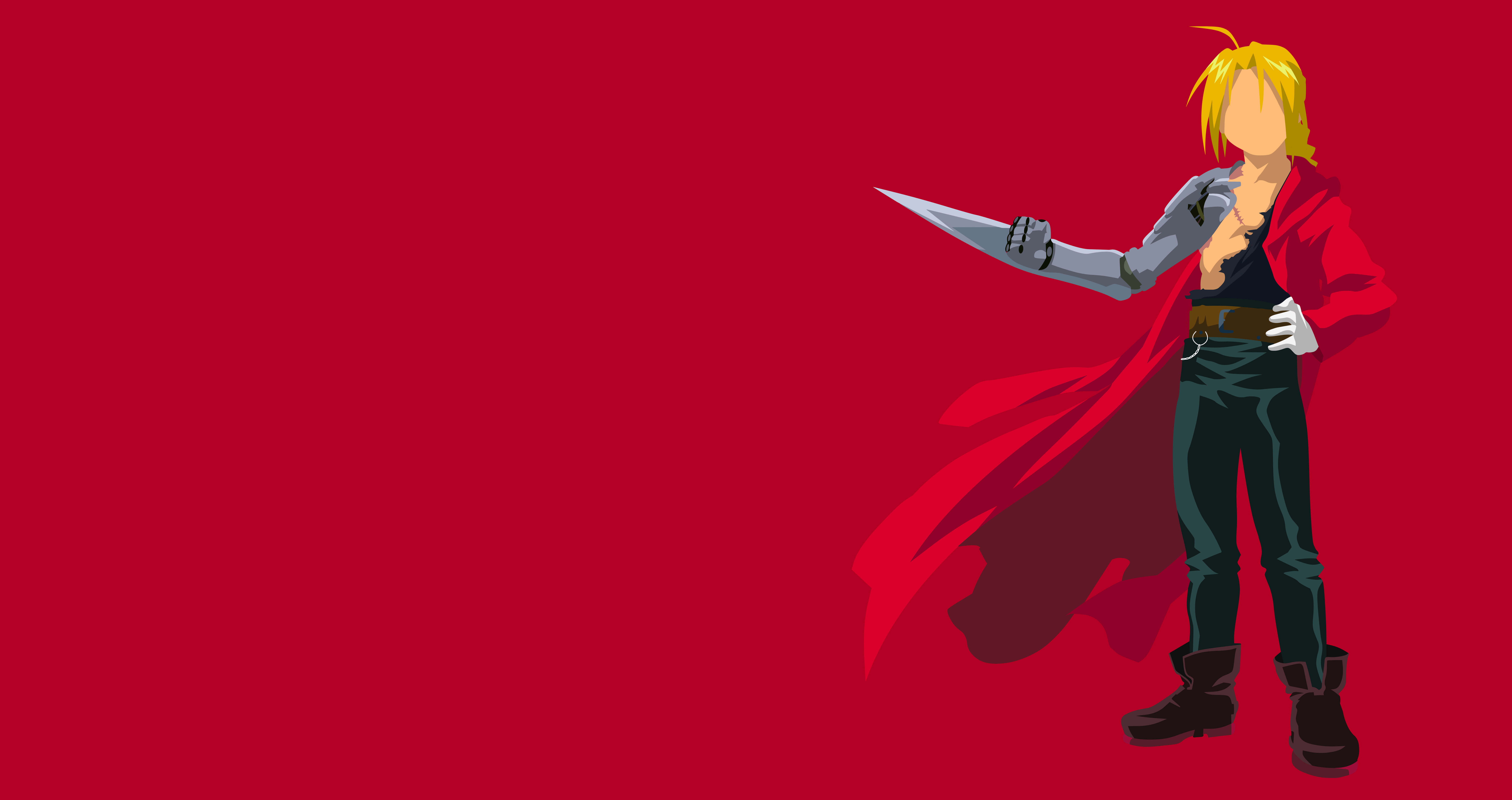 Edward Elric Wallpaper 4K, Red background