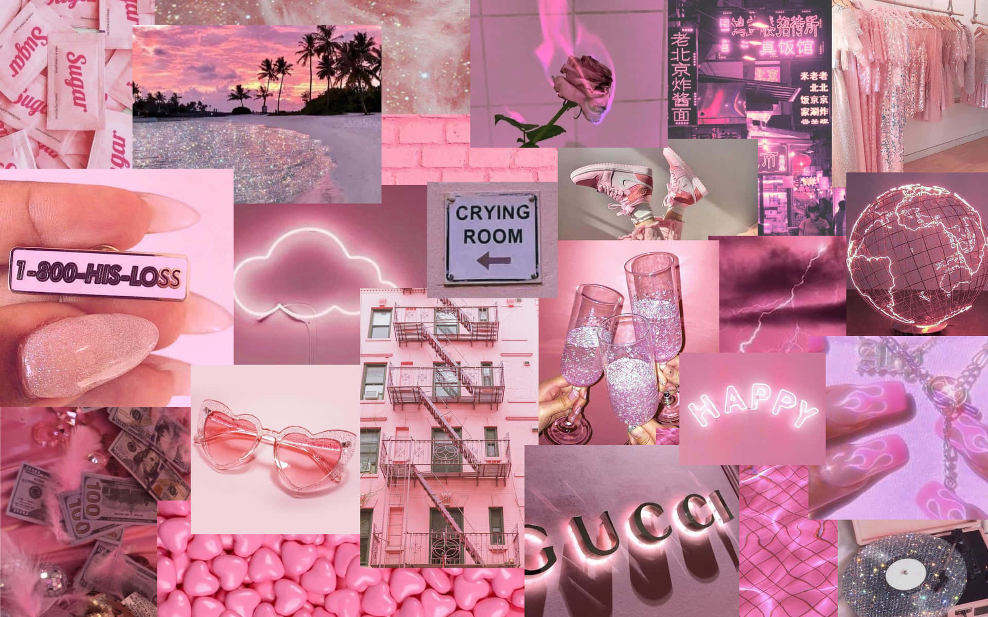 Download A beautiful collage of pink