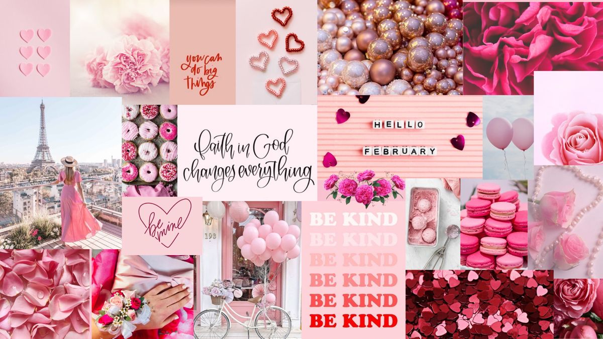 Pink valentine desktop wallpaper aesthetic