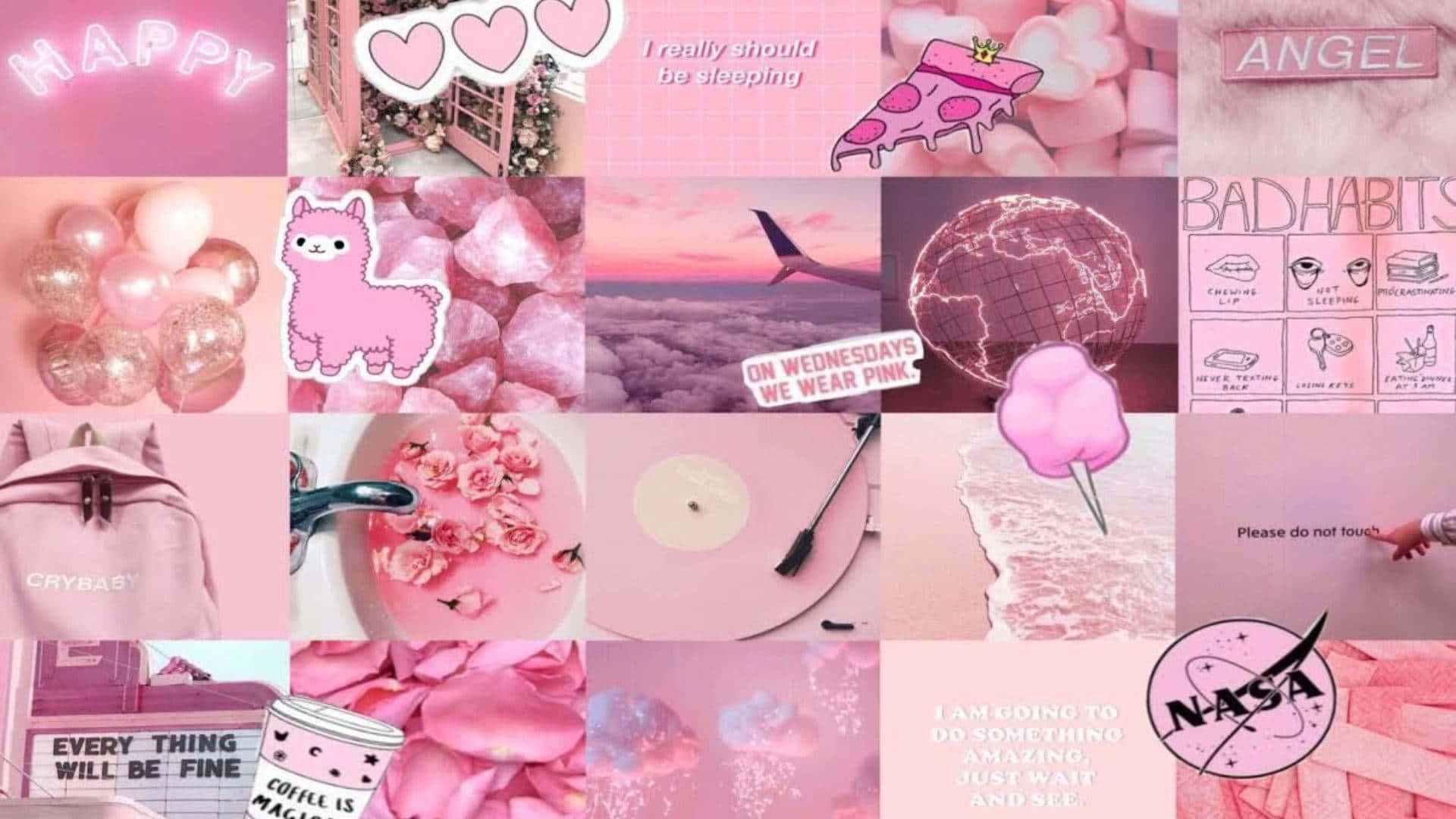 Download Pink Collage Desktop Wallpaper