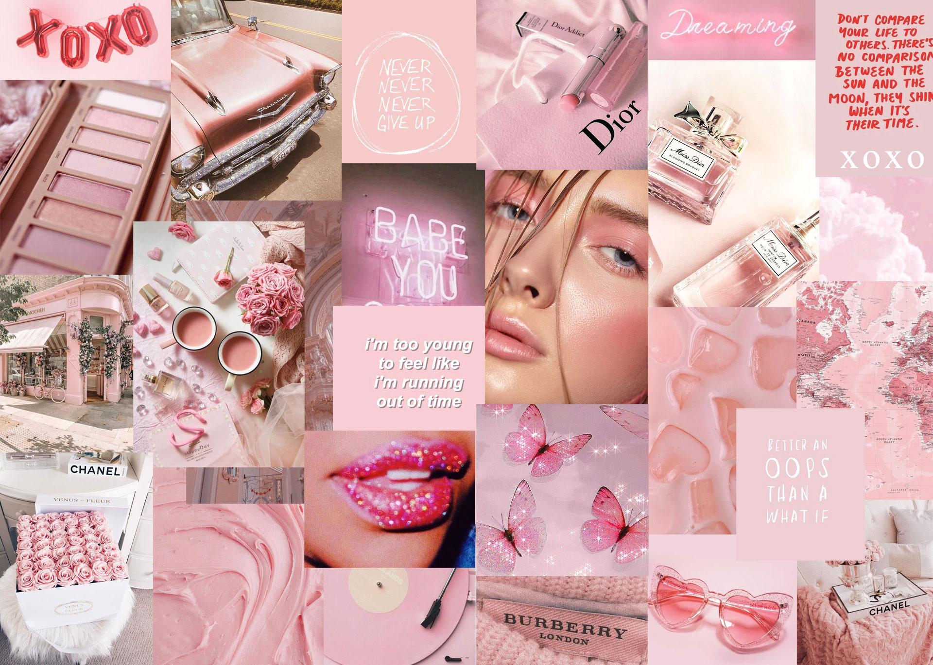 Pink Aesthetic Collage Wallpaper