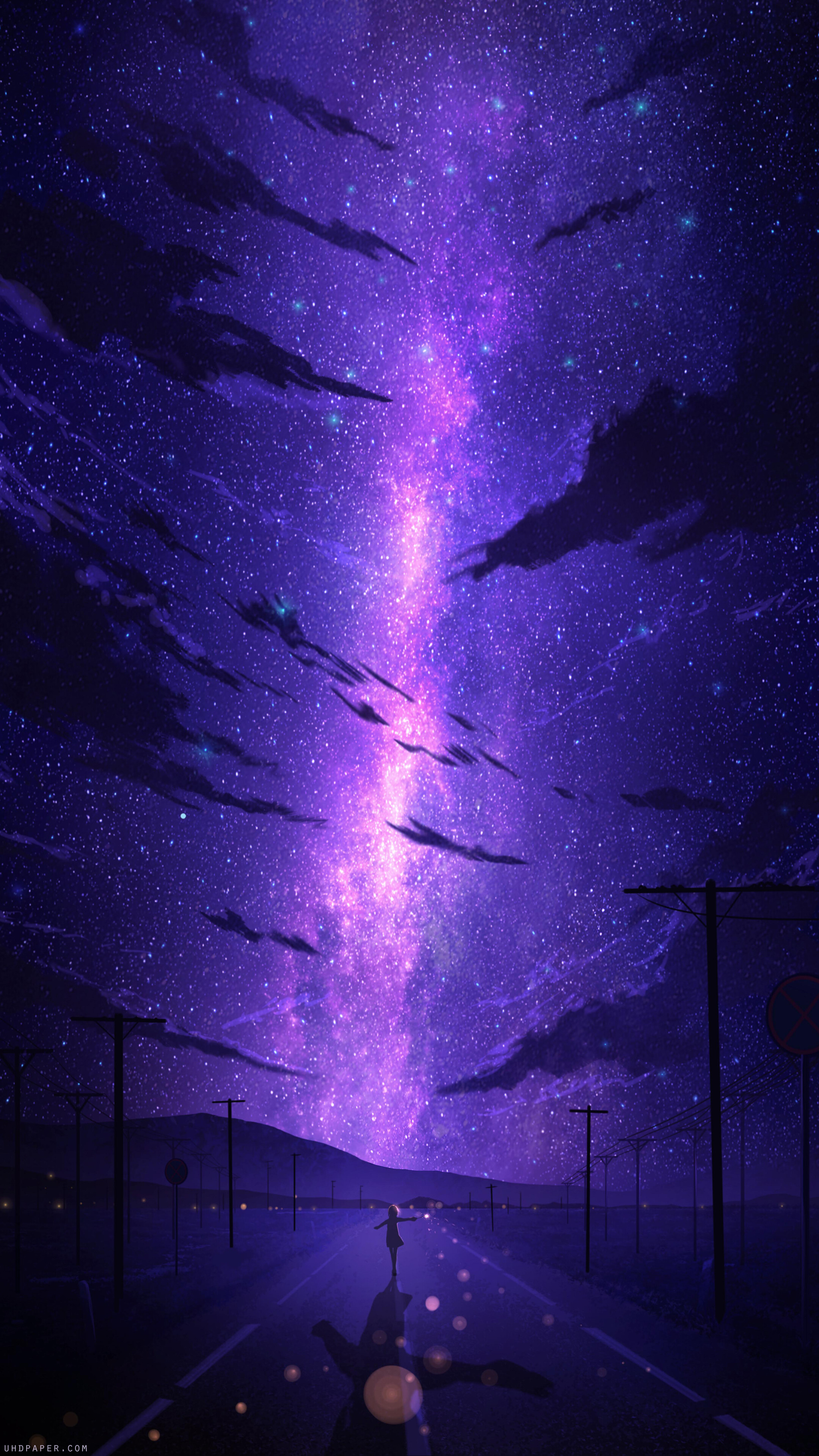 Night Sky Anime 4K Wallpaper iPhone HD