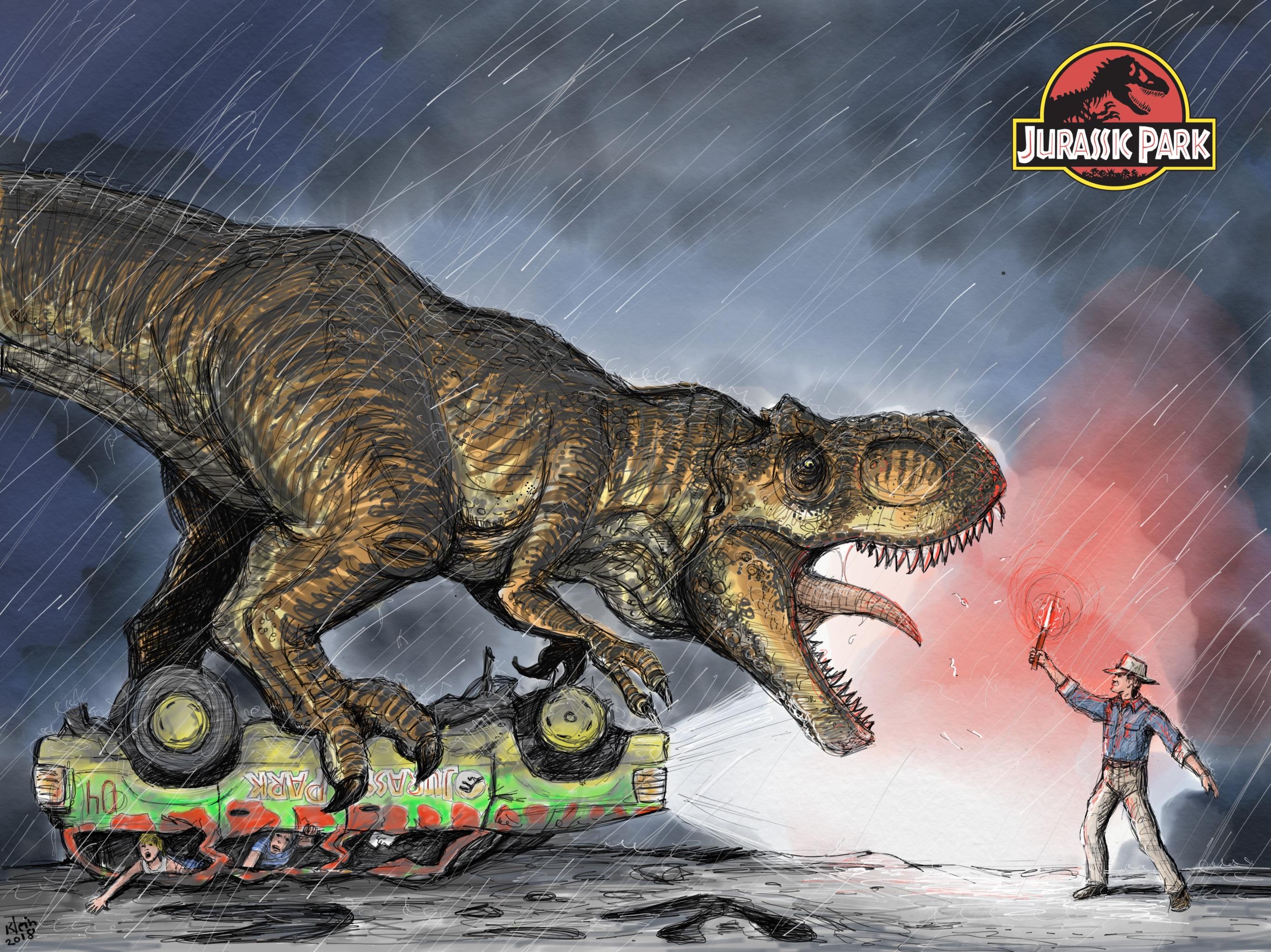 T Rex Attack!” Drawn In Adobe Sketch