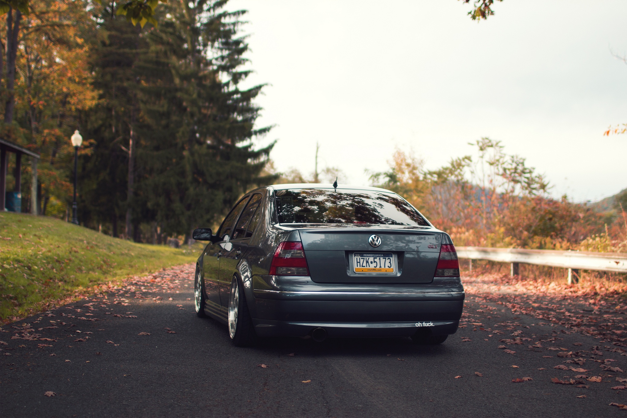 Wallpaper autumn, volkswagen, red