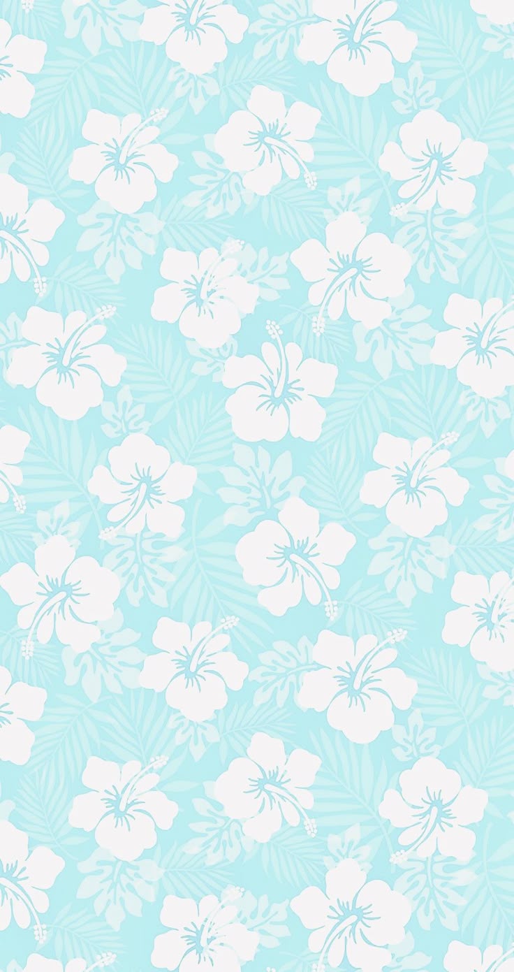 Blue and White Flower Wallpaper