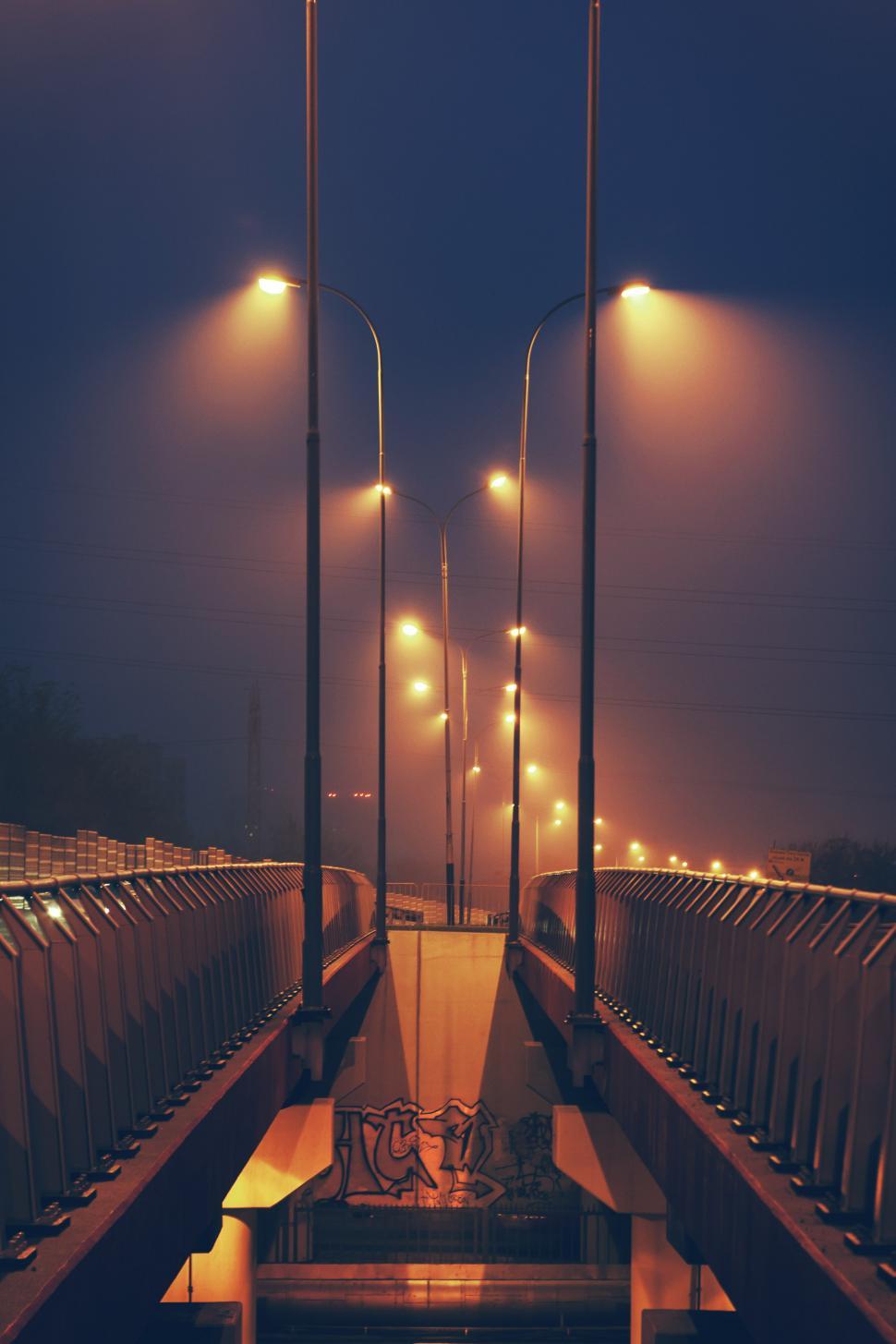 Photo of Long Bridge With Street Lights