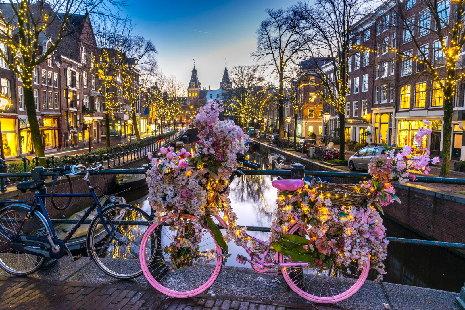 Blomsterdekoreret cykel