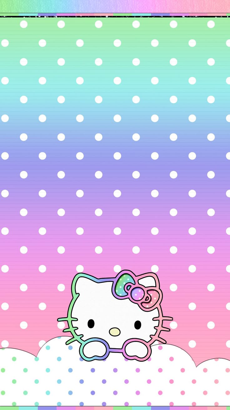 Rainbow hello kitty walls