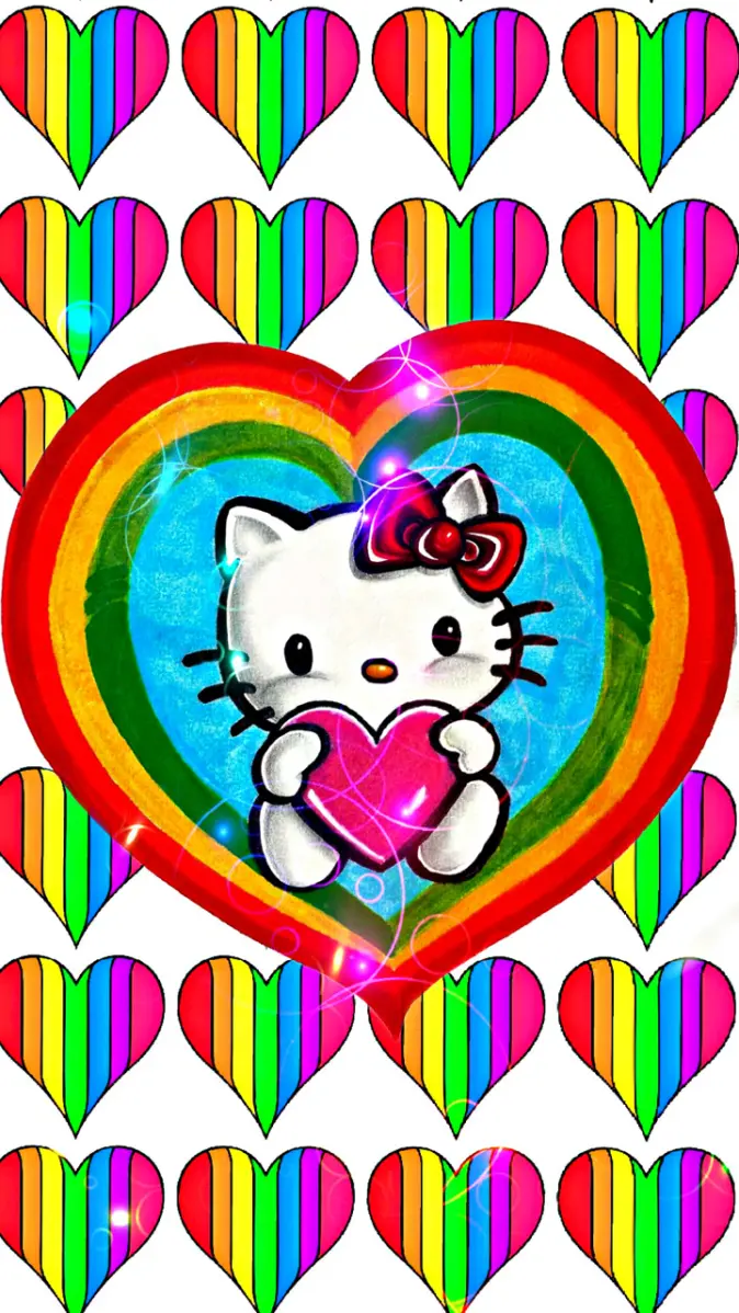 Hello Kitty Rainbow wallpaper