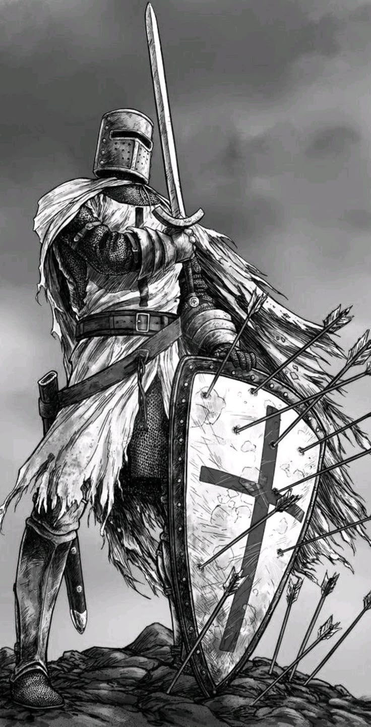 Knight tattoo, Templar knight tattoo