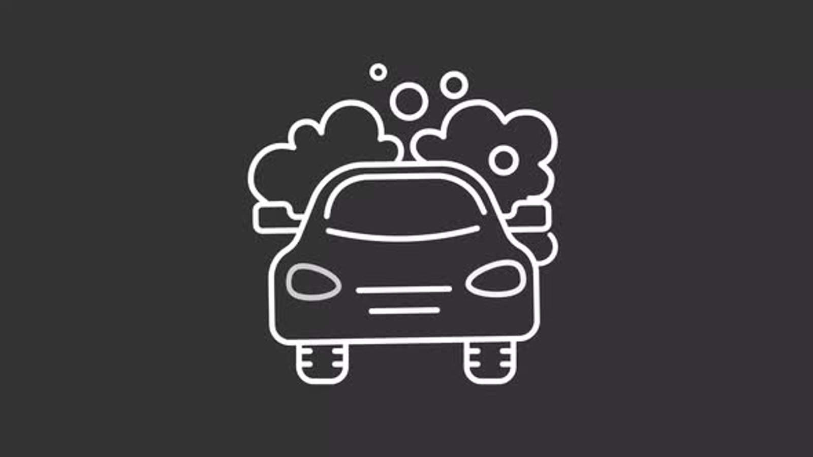 Animated thin line car washing white