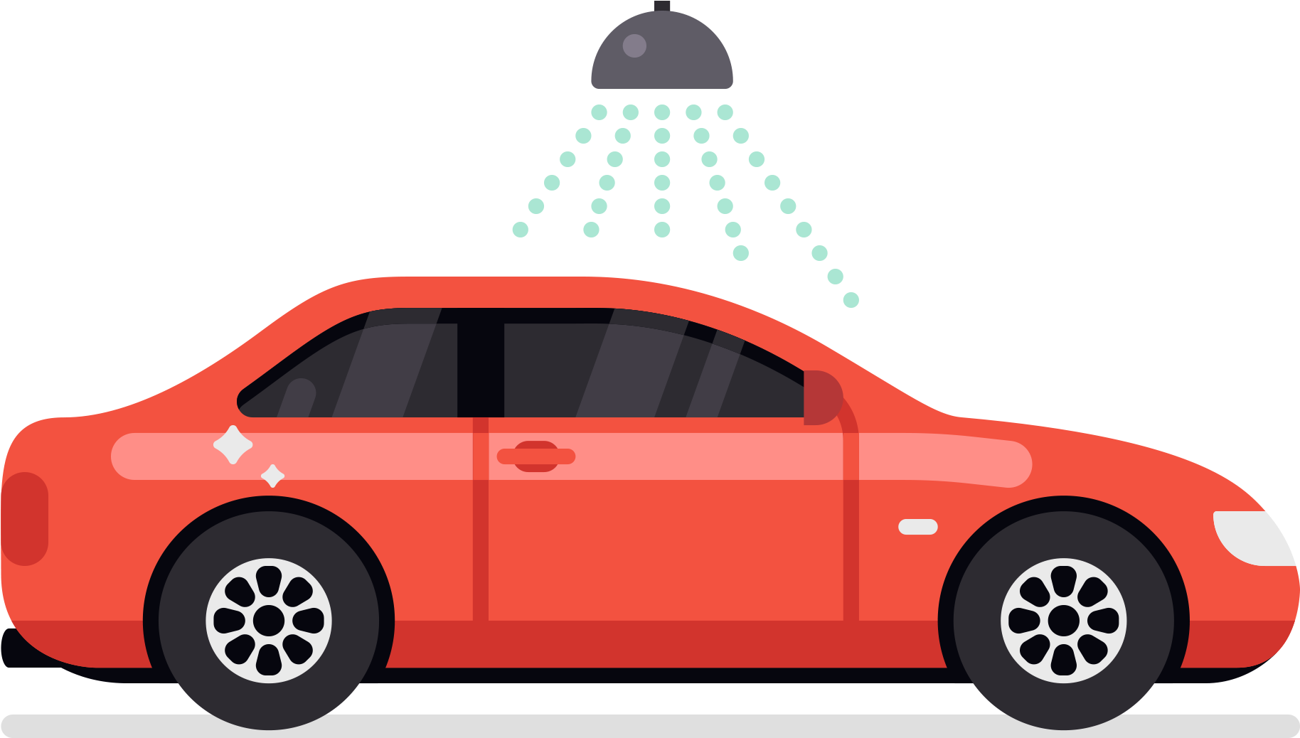 Car Under Water Spray Car Wash