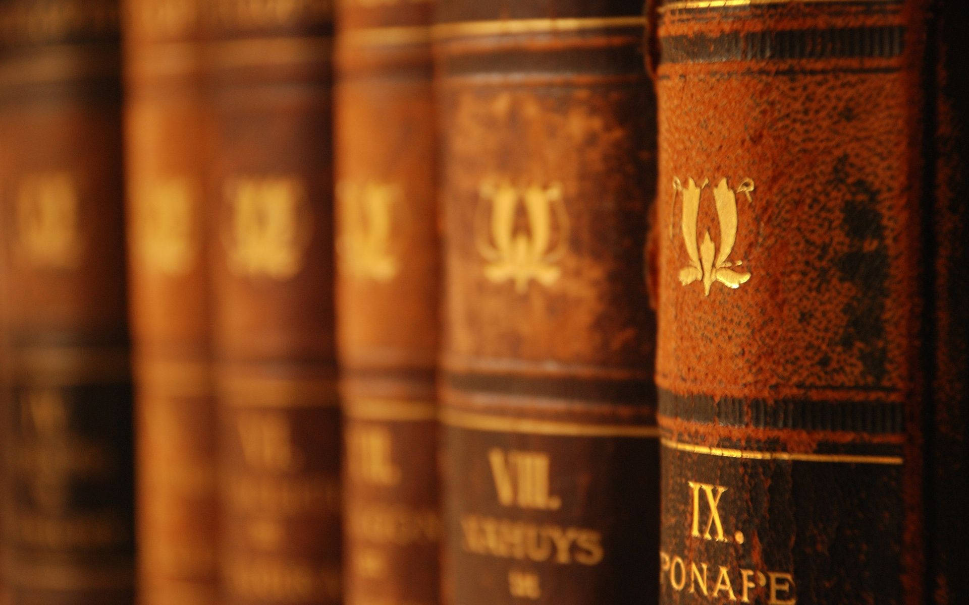 Vintage Books Arranged With Brown Book