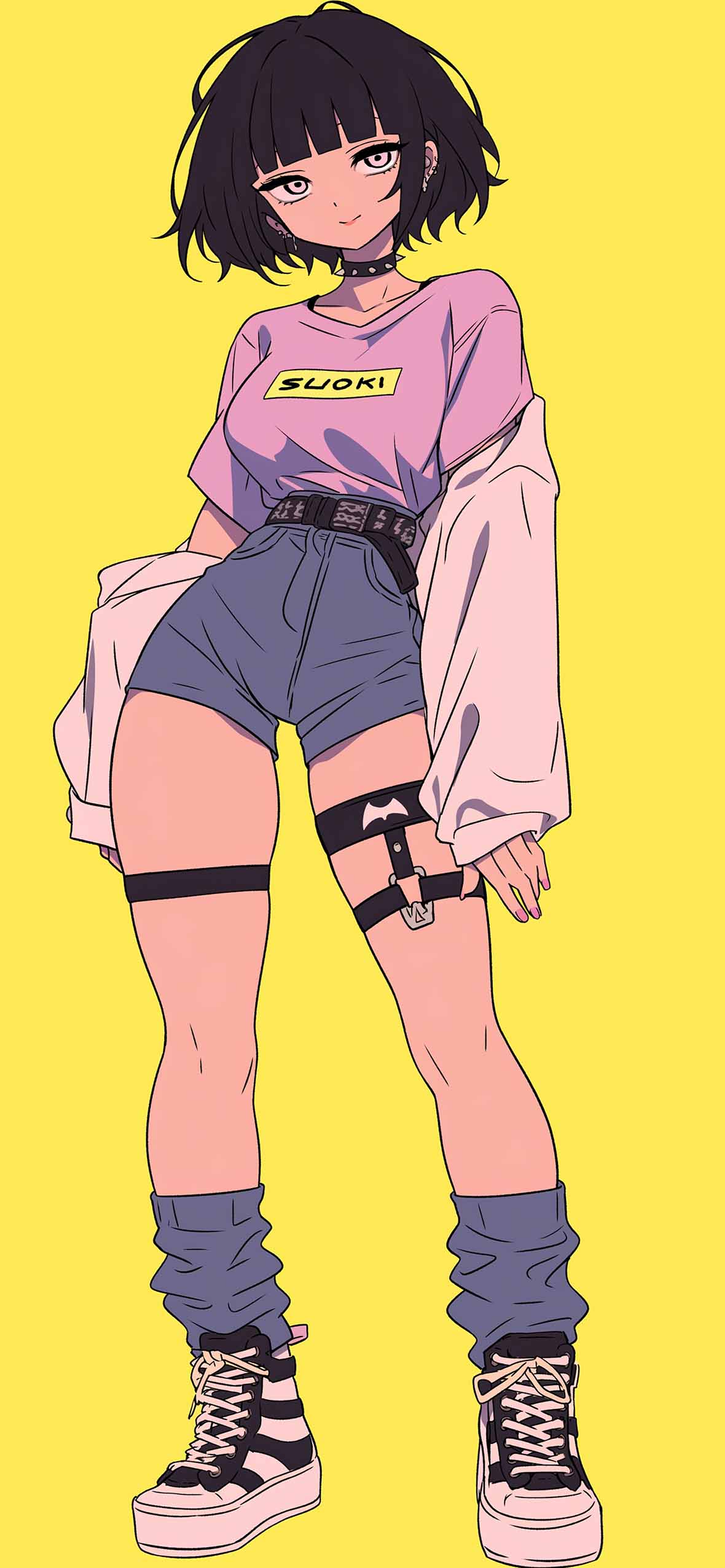 Chic Modern Baddie Girl Cartoon