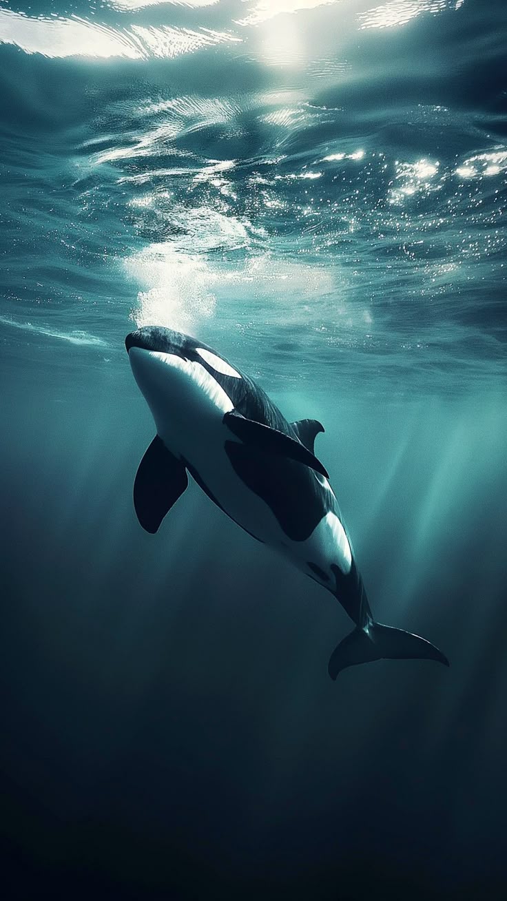 Majestic Orca Swimming in the Ocean
