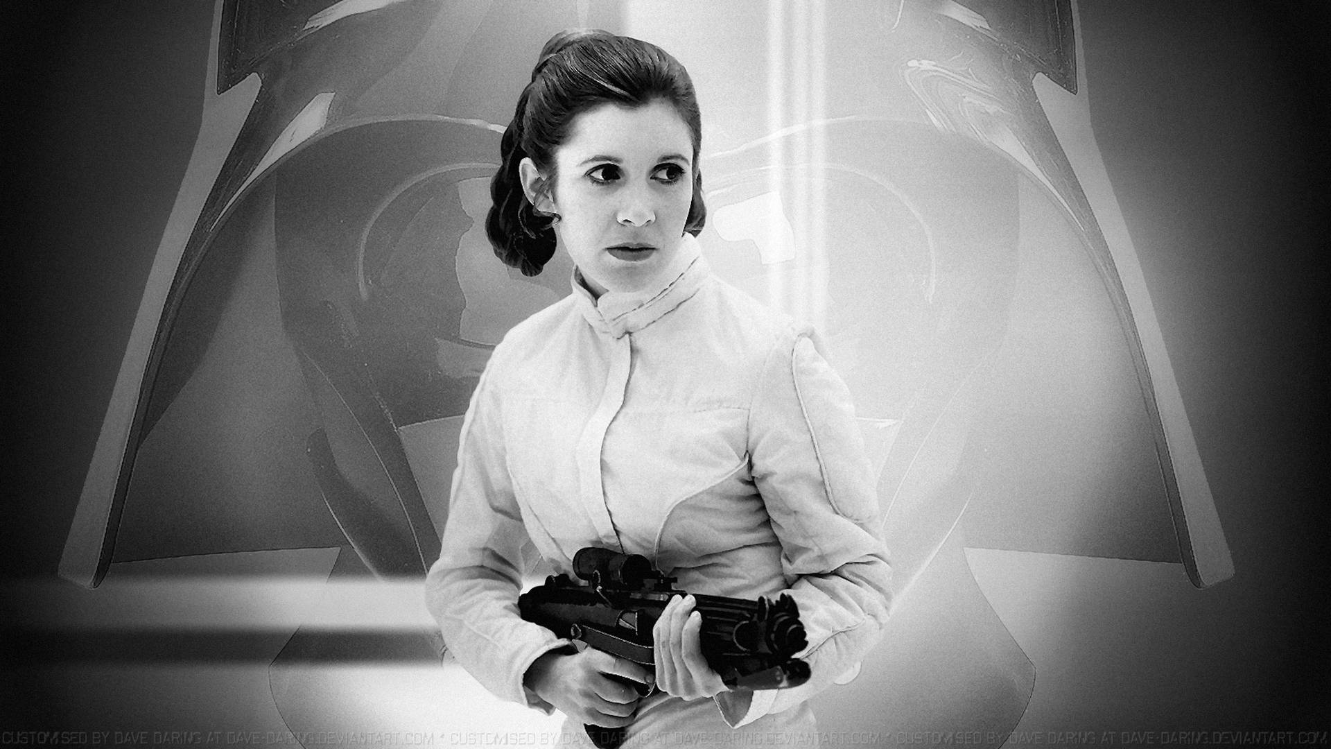 Carrie Fisher Black And White Princess