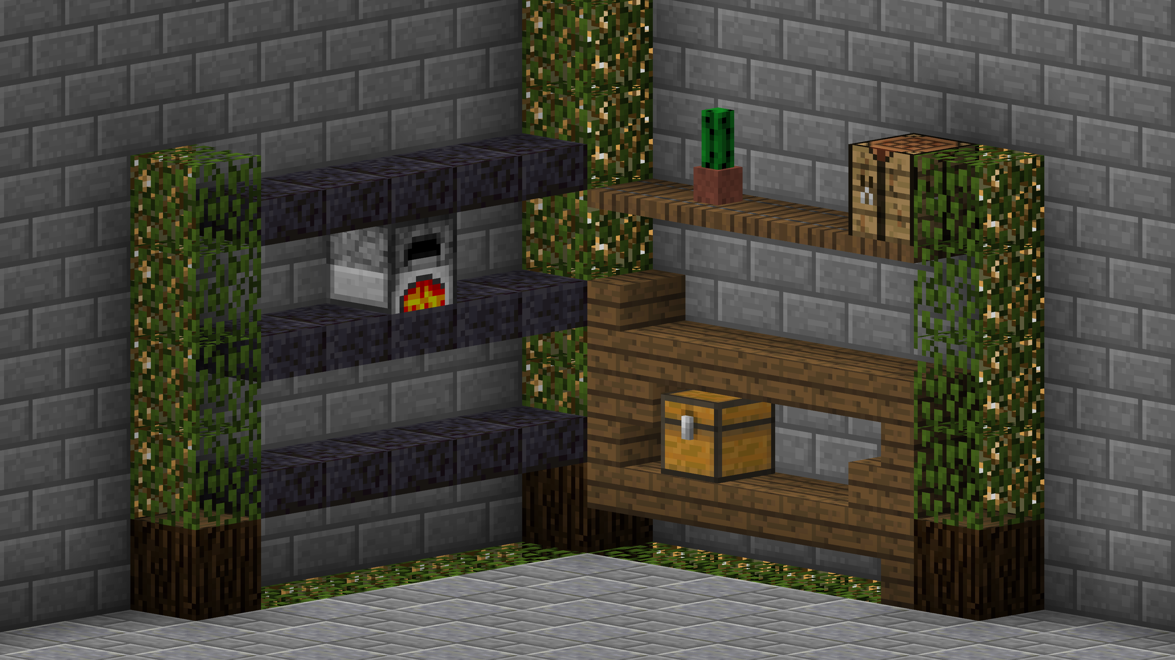 Made these Isometric Shelves Wallpaper