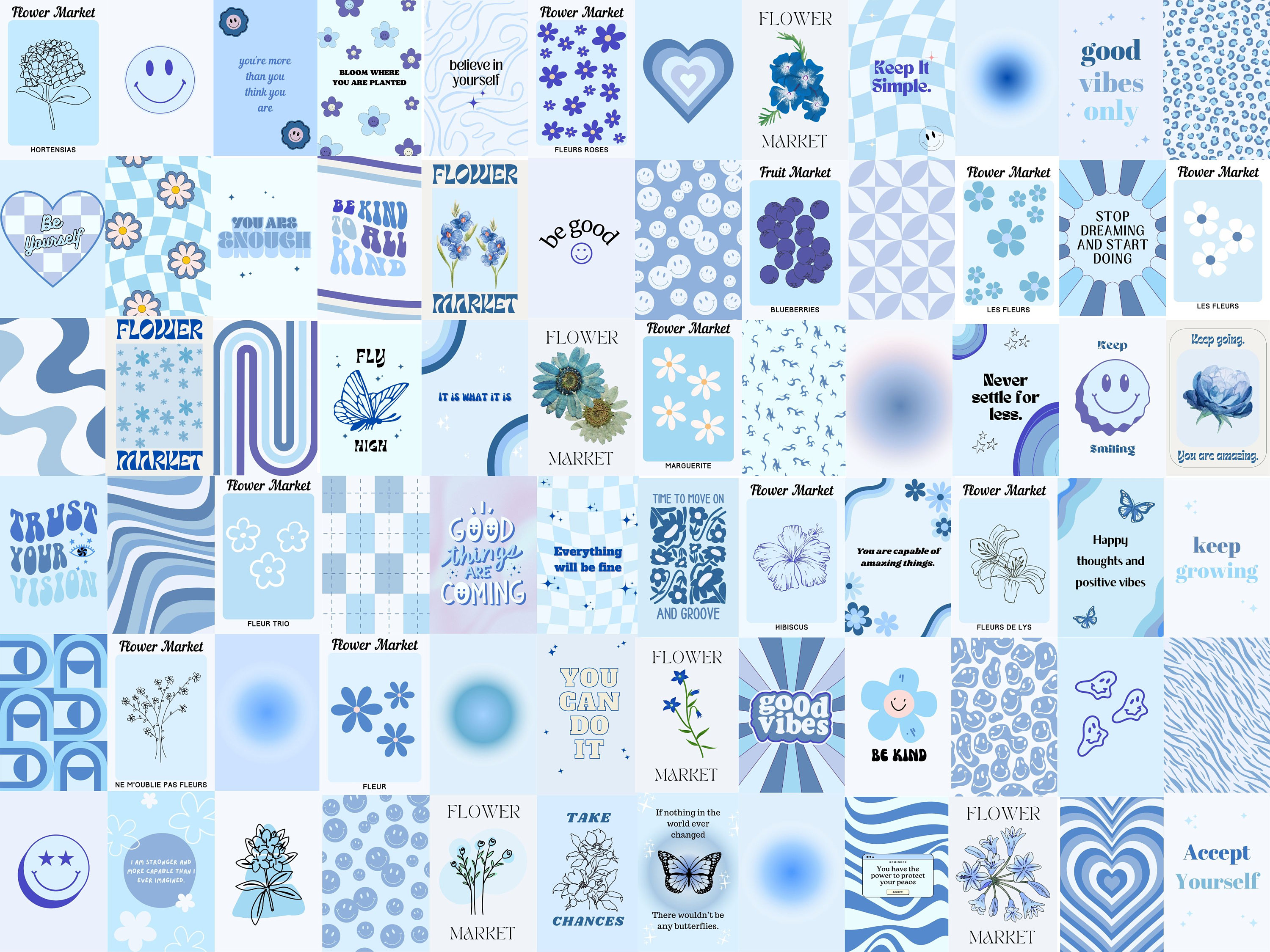 Blue Danish Pastel Collage Kit
