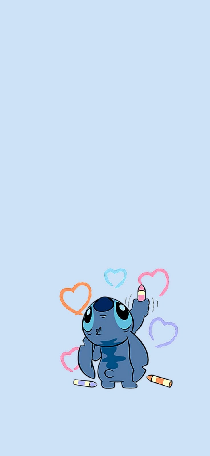 Stitch Drawing Blue Wallpaper