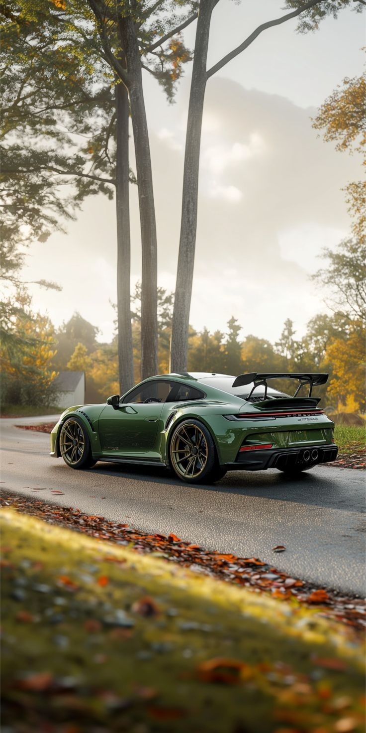Classic Green Porsche Sports Car