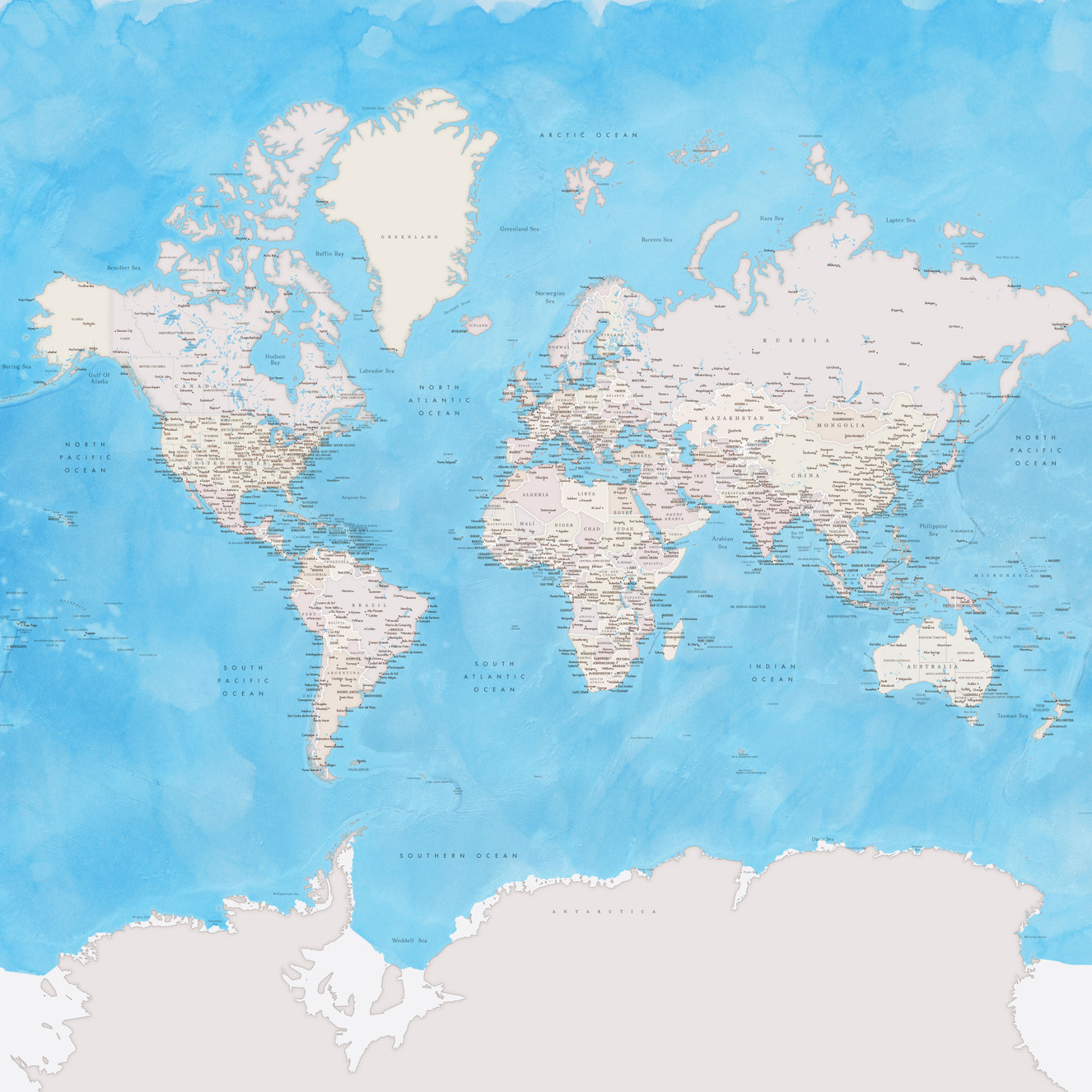 Get World Map Wallpaper, Murals