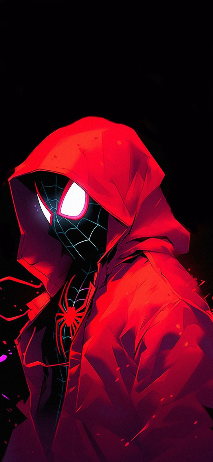 Spider Man In The Hood Black Wallpaper