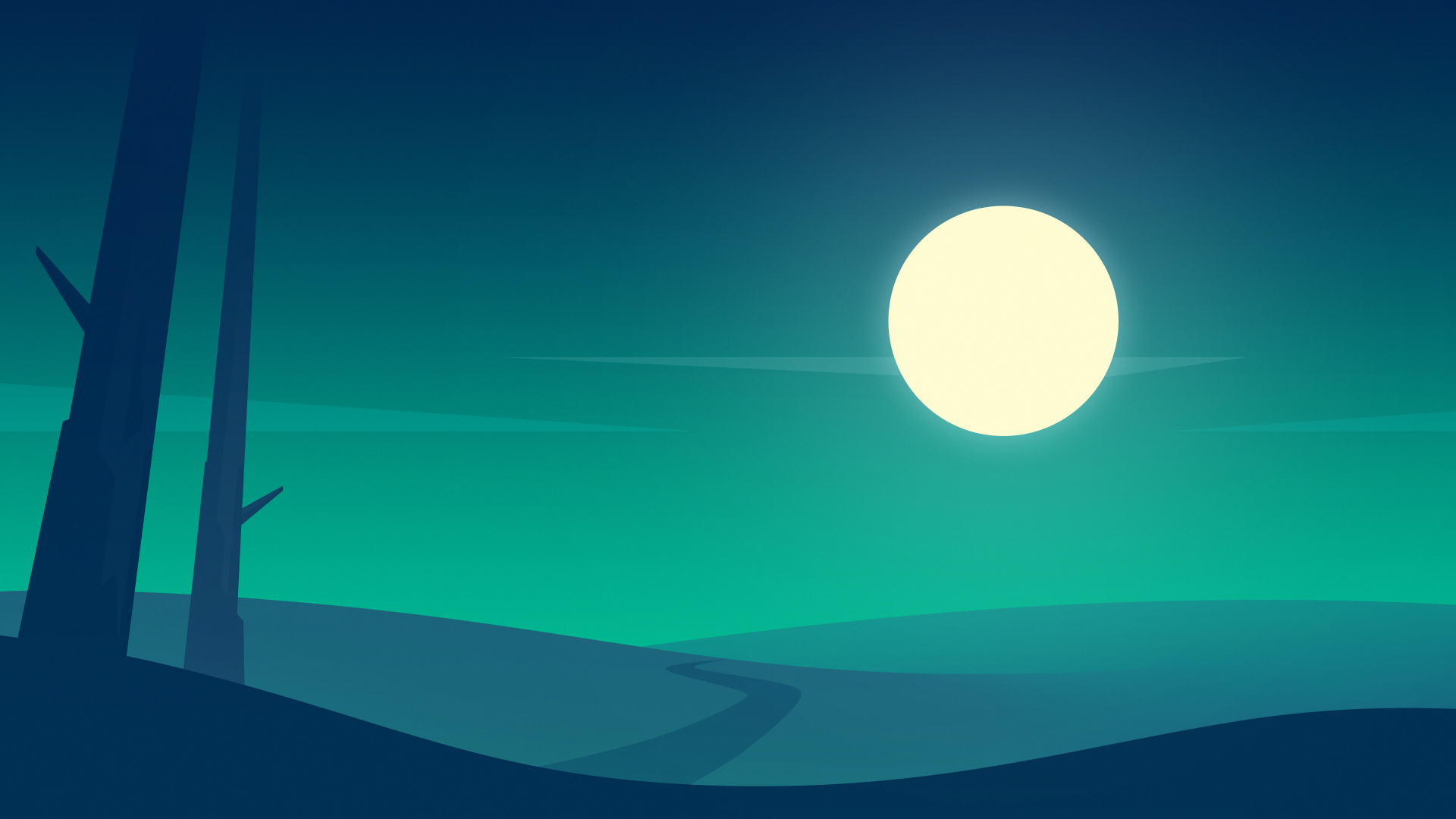 Full moon Wallpaper 4K, Minimalist