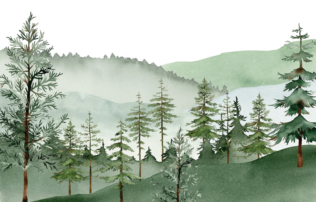 Mountain Wallpaper Watercolor Forest