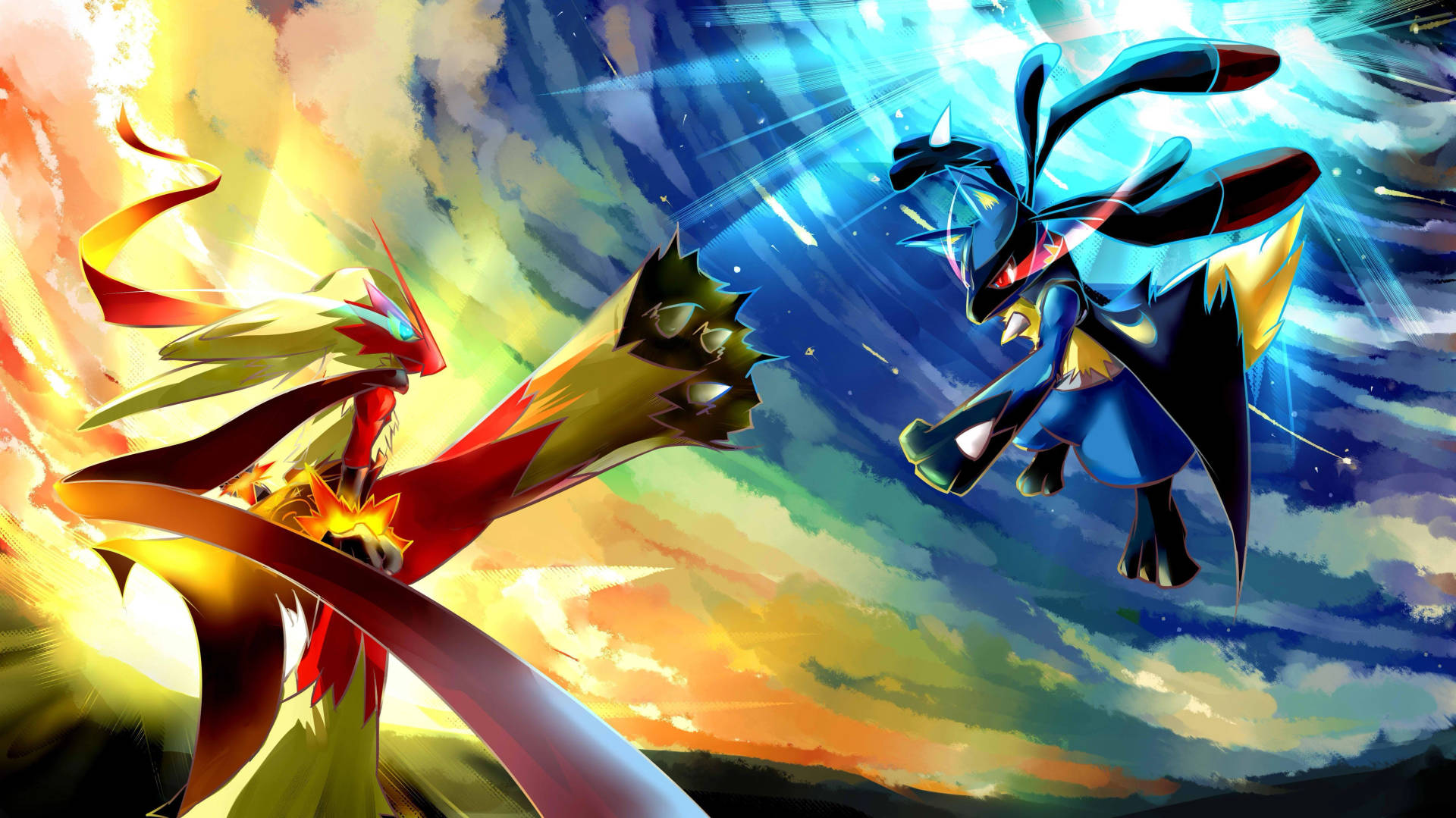 Mega Blaziken Lucario Combat Scene