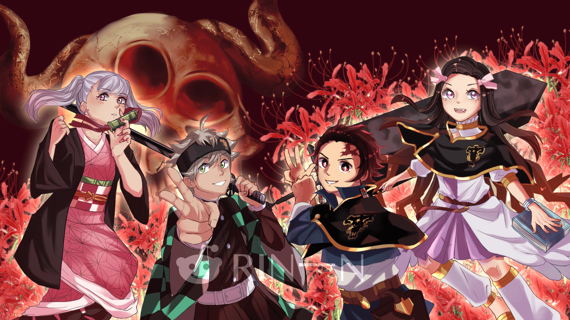 Kimetsu and Black Clover for a contest