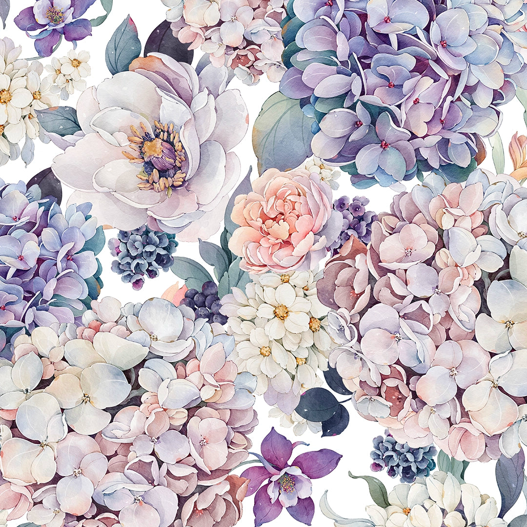 Hydrangea Bouquet Wallpaper in Soft