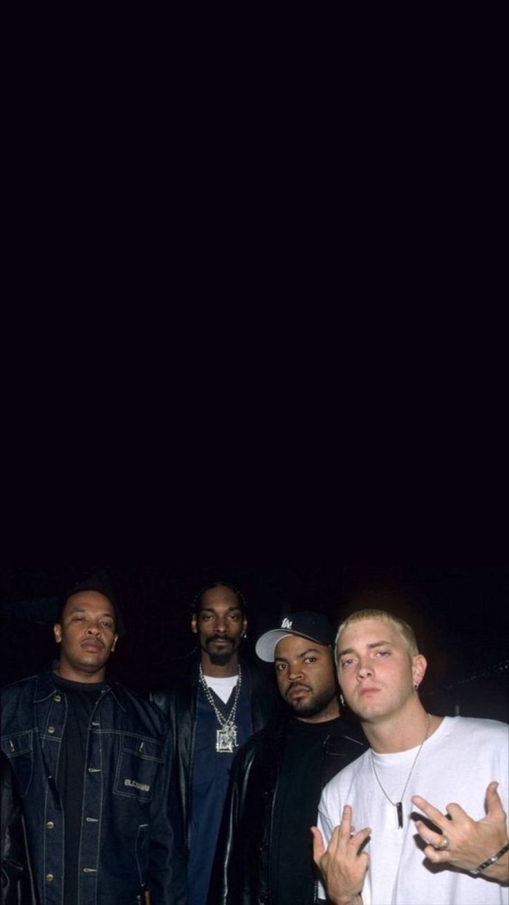 Rappers Dr Dre, Snoop Dawg, Ice Cube